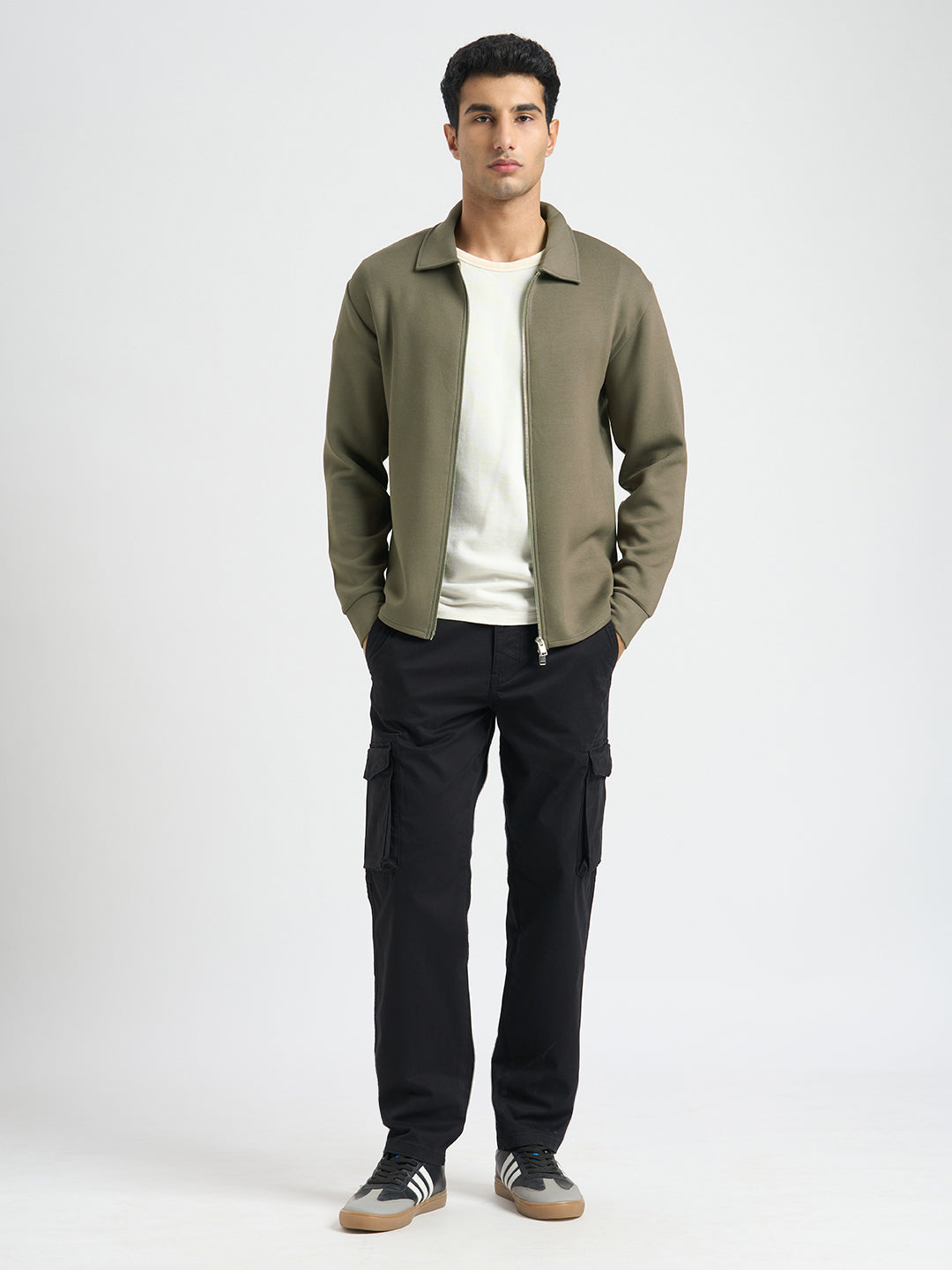 Viscose Blend Full Zip Sweat Jacket