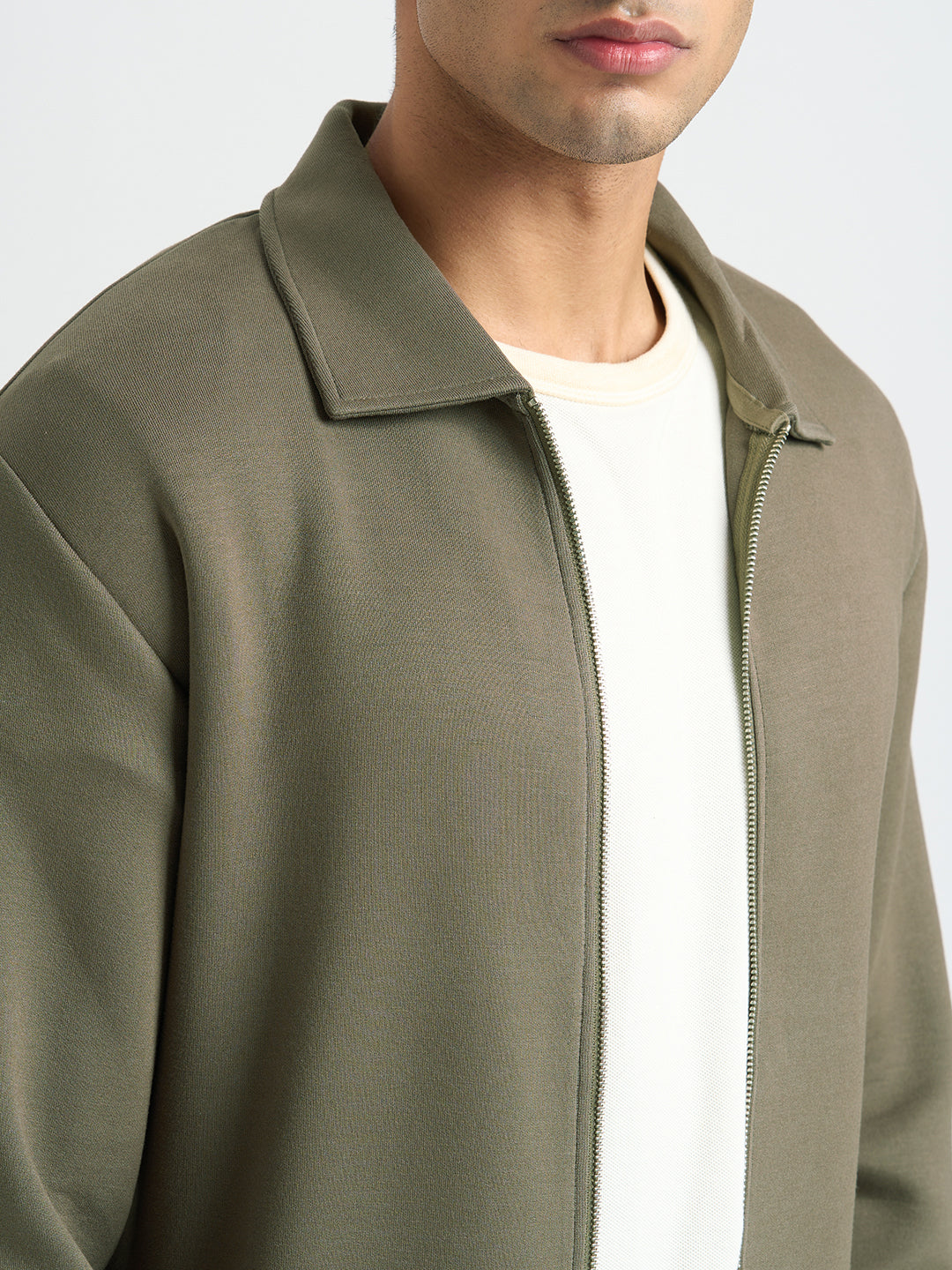 Viscose Blend Full Zip Sweat Jacket
