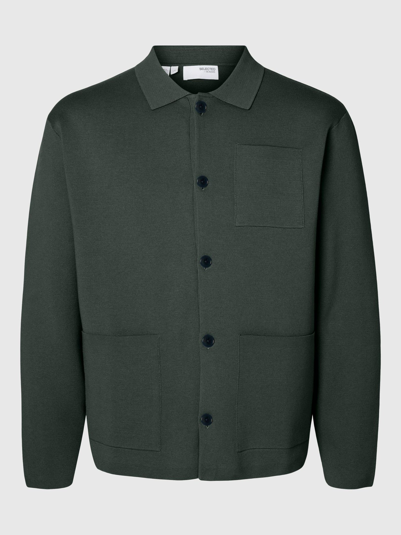 Relaxed Fit Knitted Polo Cardigan