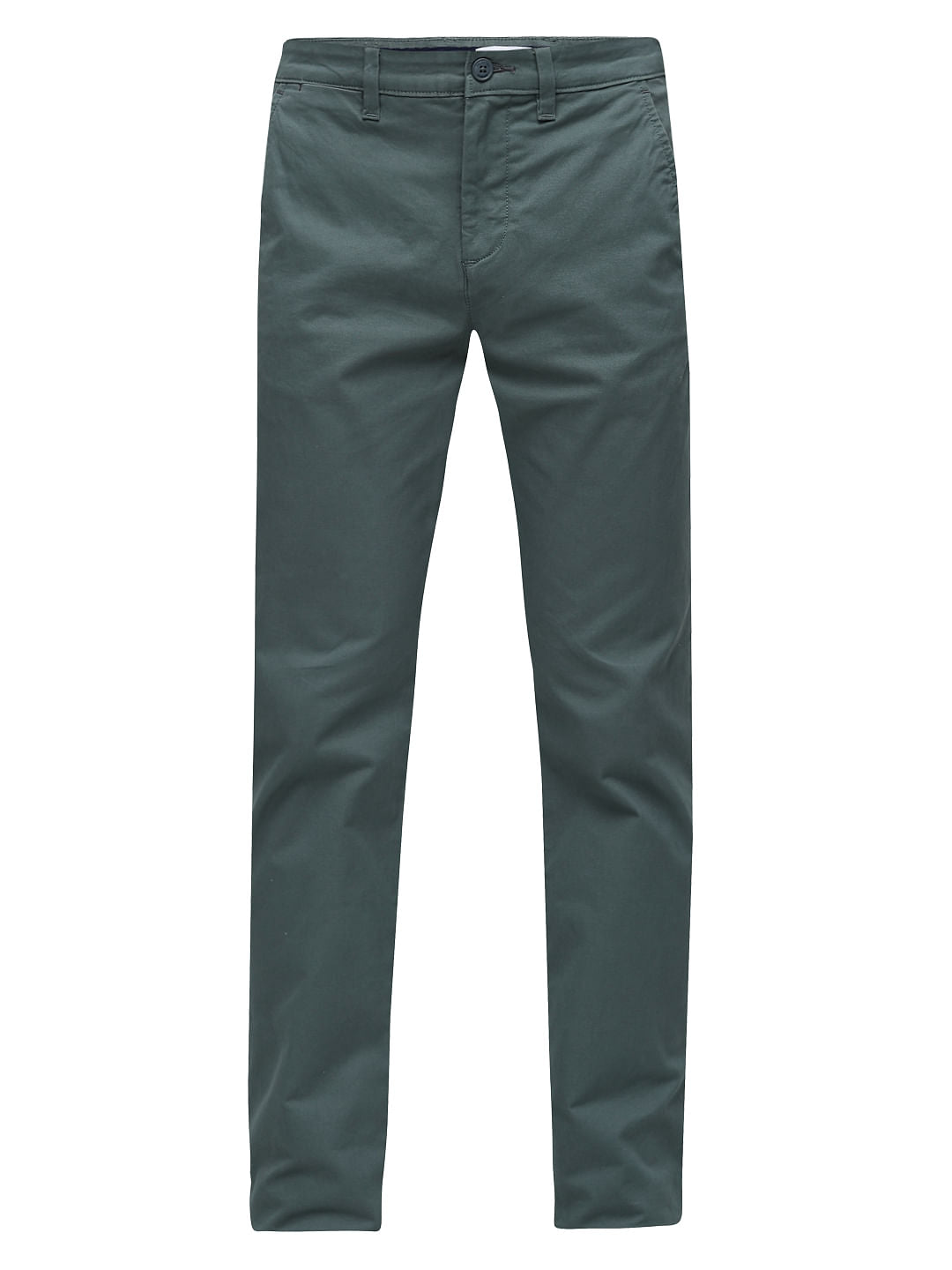 Green Mid Rise Slim Fit Pants