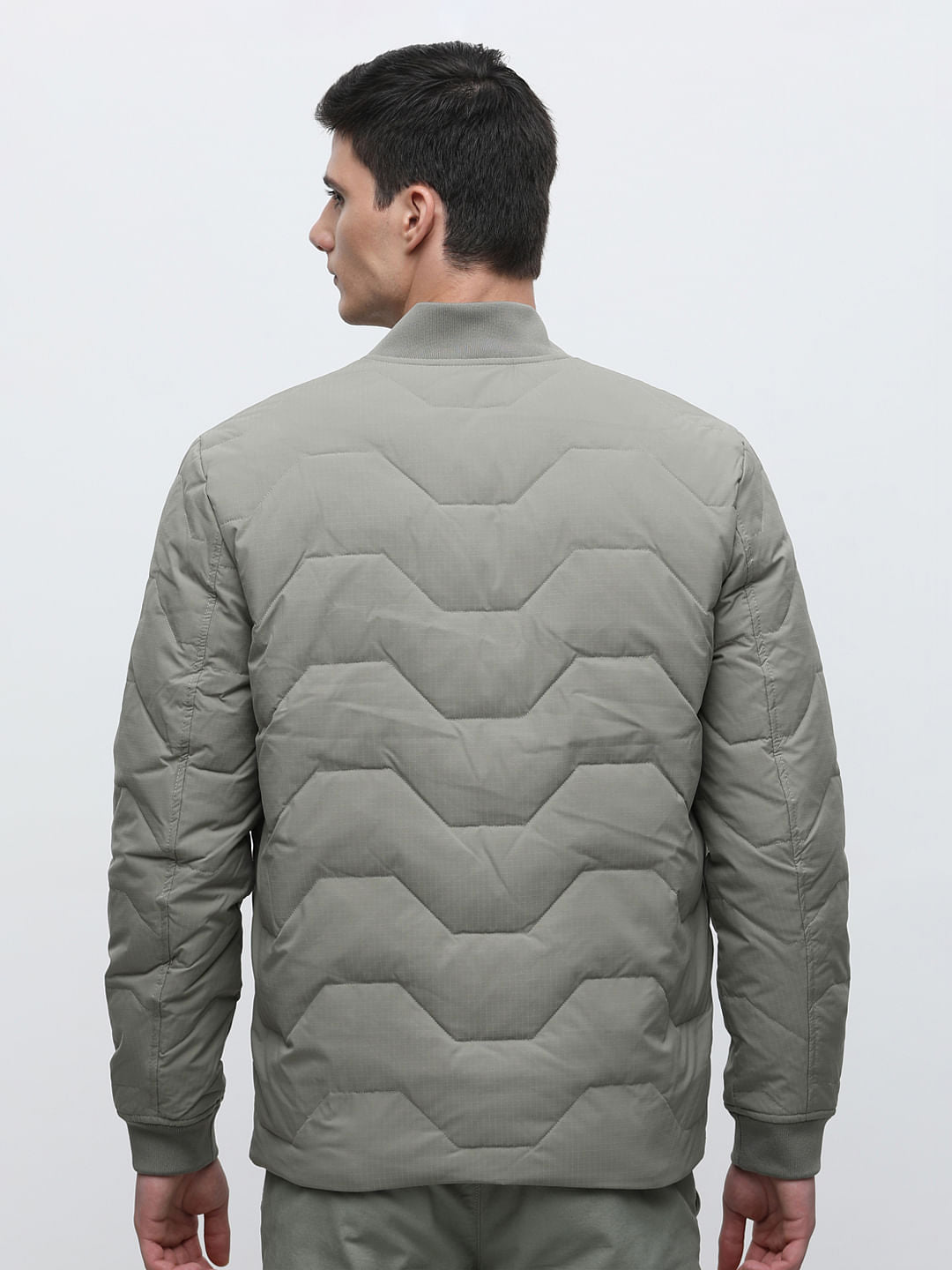 Green Quilted Redown Bomber Jacket