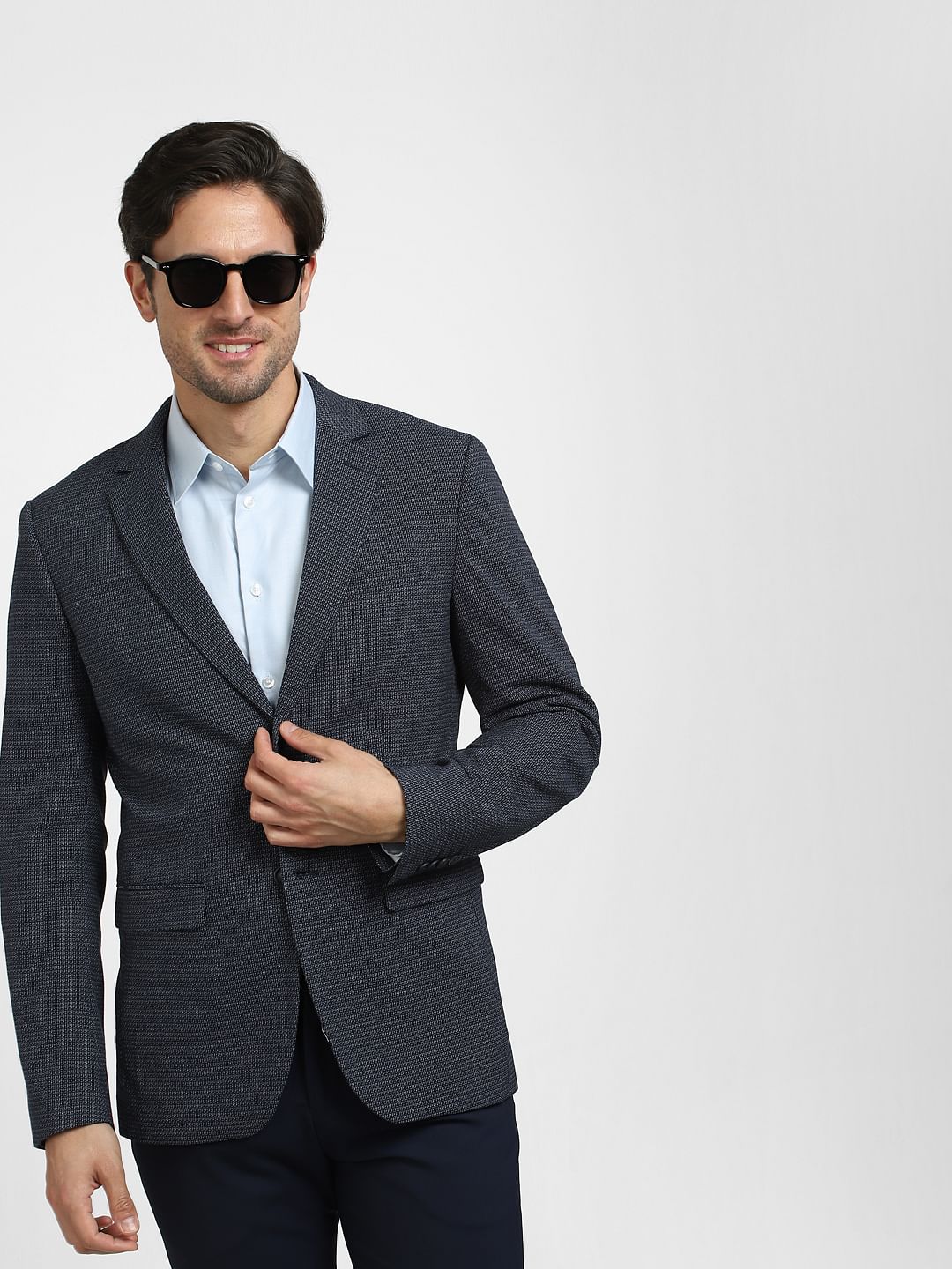 Navy Blue Structured Blazer