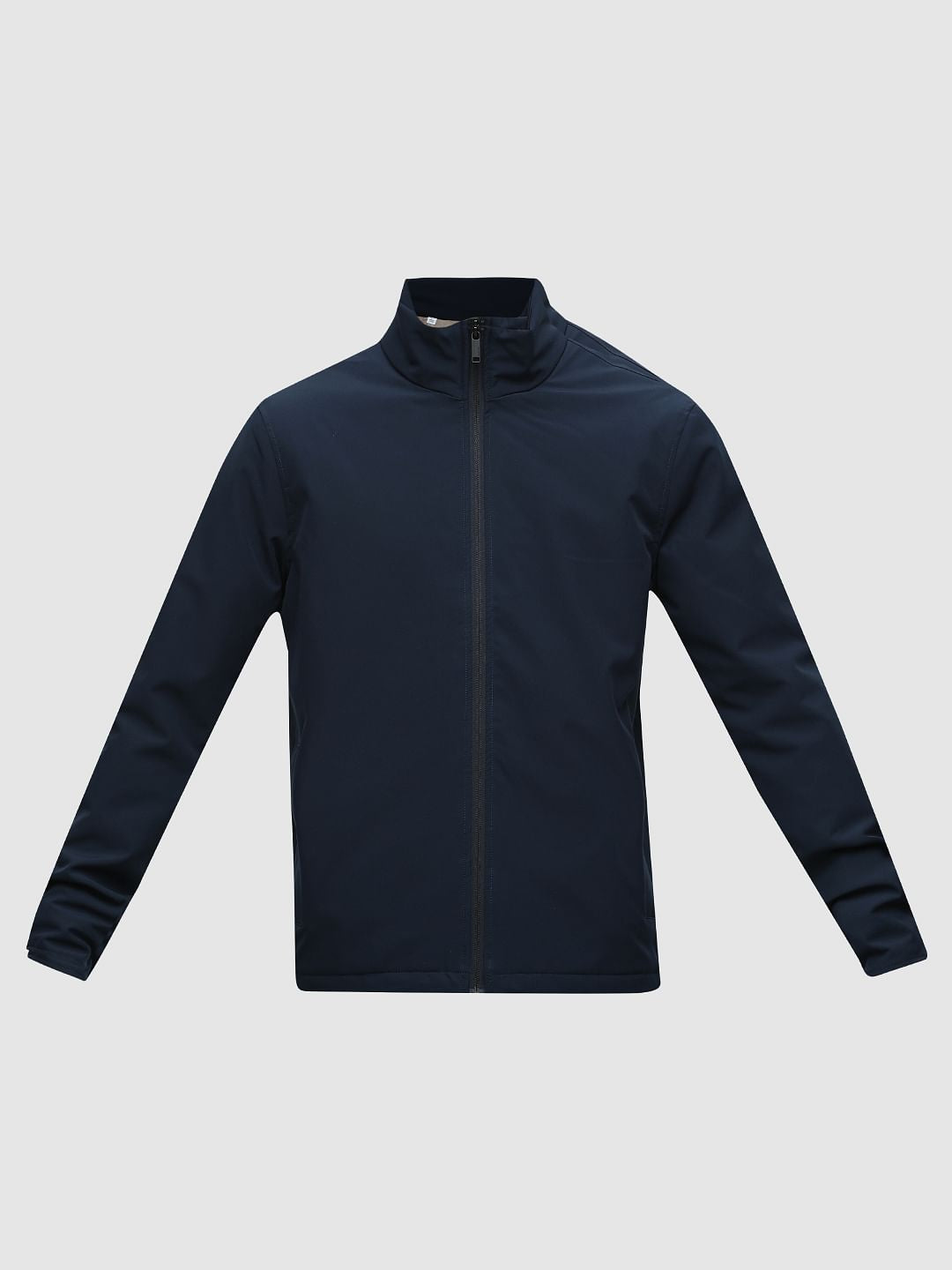 Navy Blue High Neck Padded Jacket