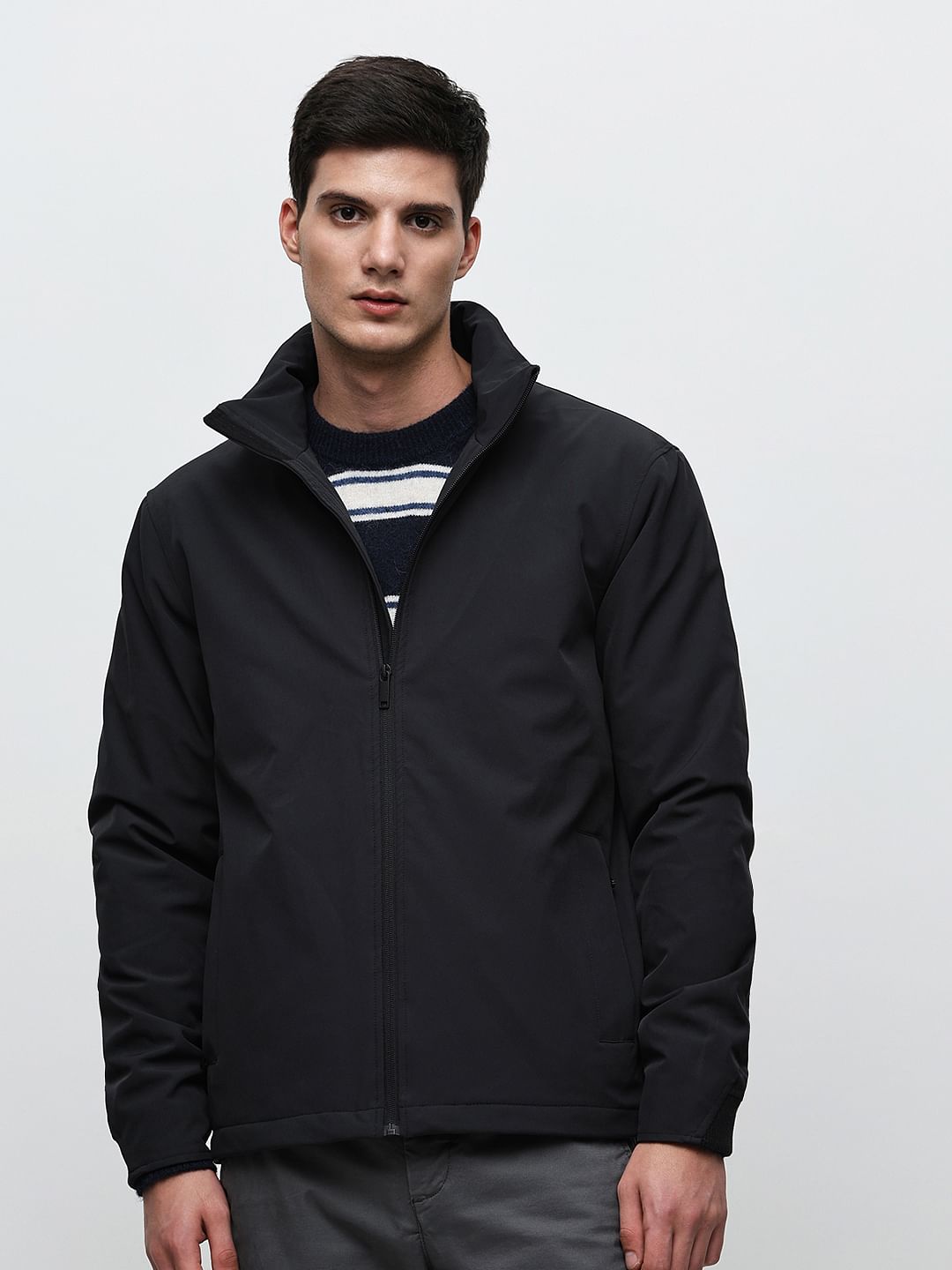 Black High Neck Padded Jacket