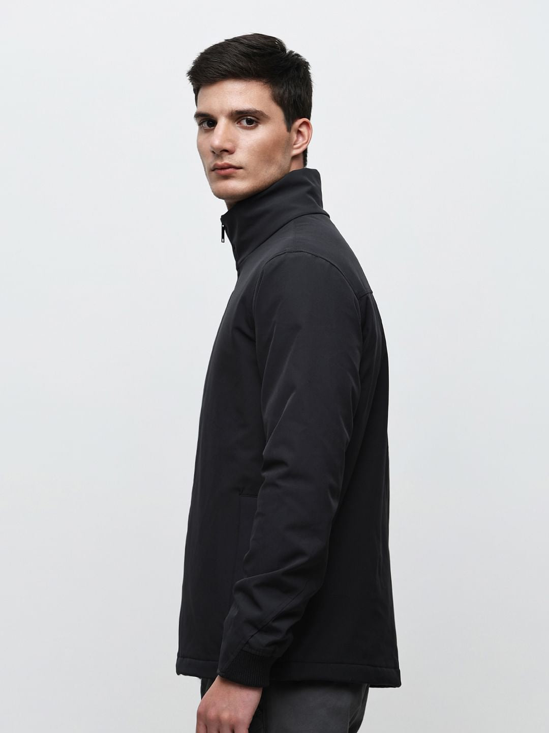 Black High Neck Padded Jacket
