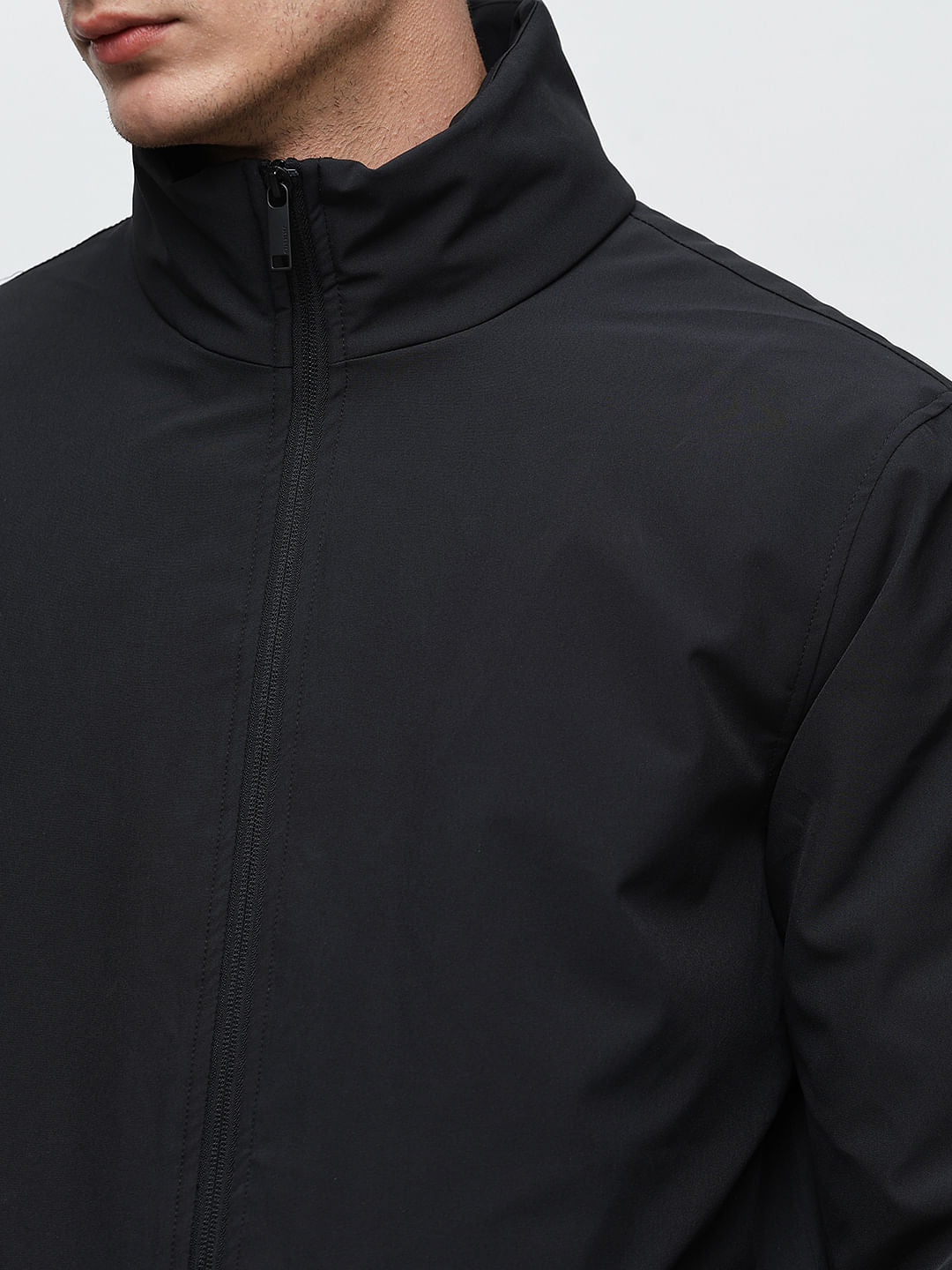 Black High Neck Padded Jacket