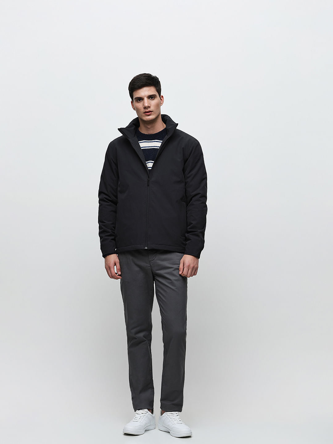 Black High Neck Padded Jacket