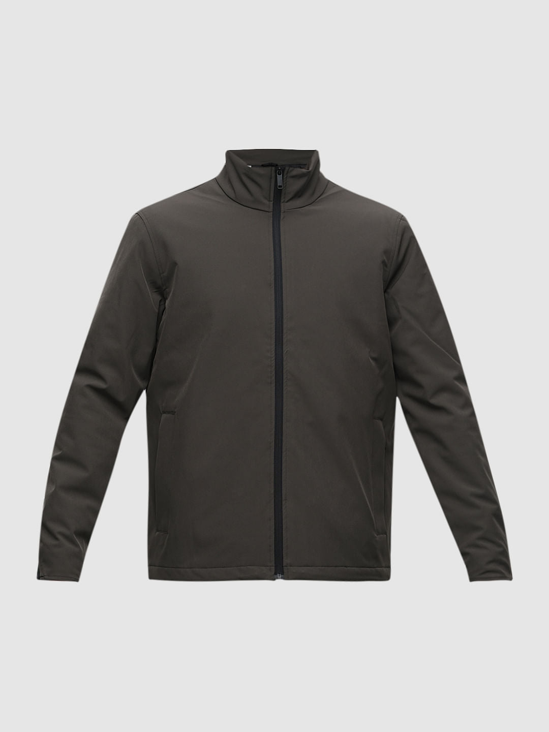 Olive High Neck Padded Jacket