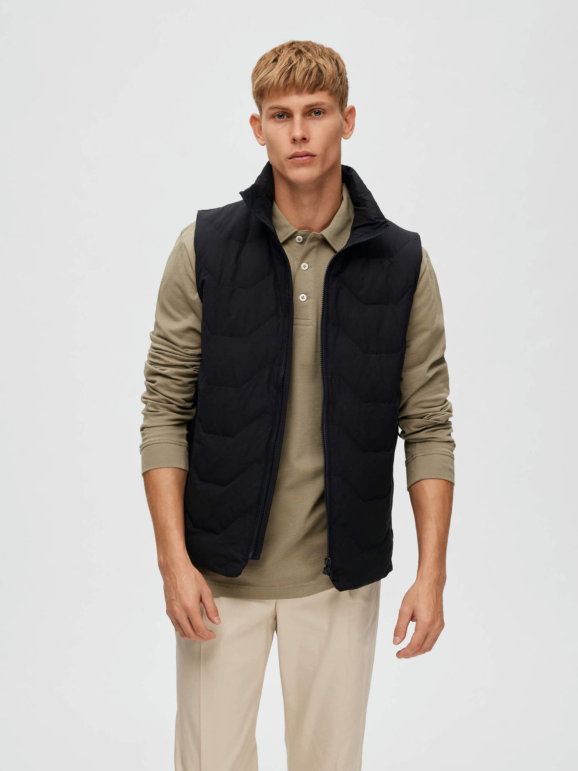 Black Quilted Gilet Vest