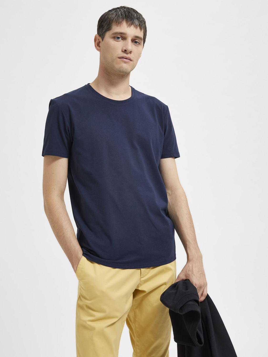 Blue Organic Cotton Crew Neck T-shirt