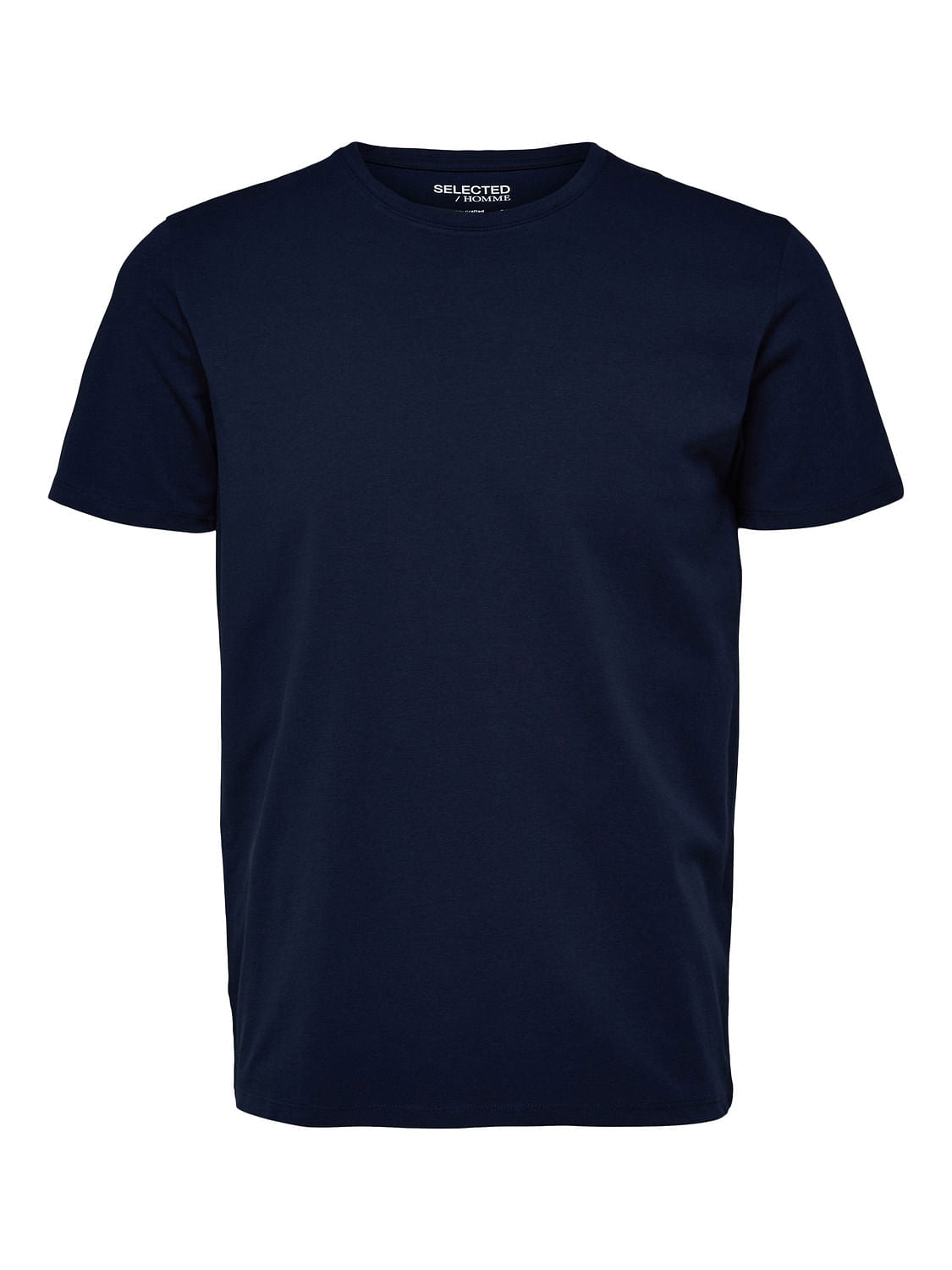 Blue Organic Cotton Crew Neck T-shirt
