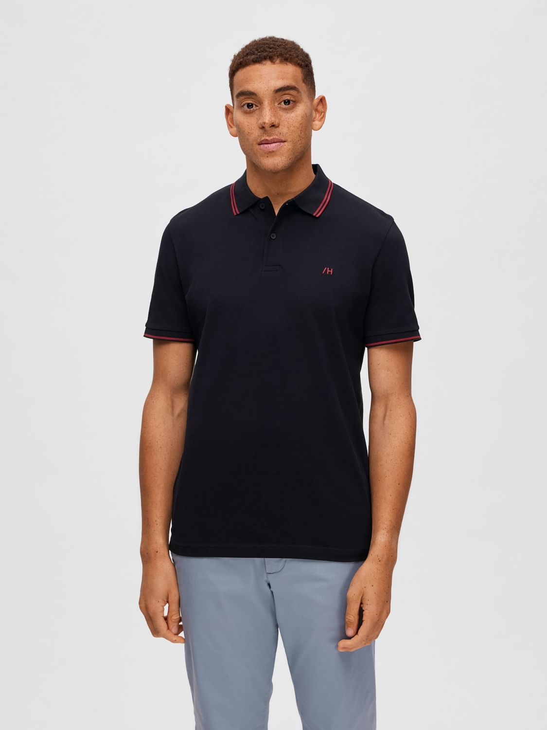 Black Organic Cotton Polo T-shirt
