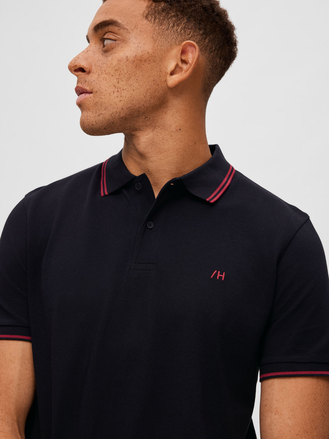 Black Organic Cotton Polo T-shirt