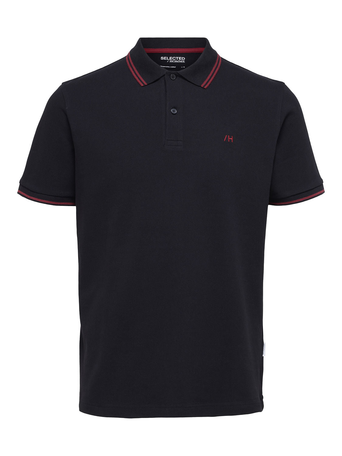 Black Organic Cotton Polo T-shirt