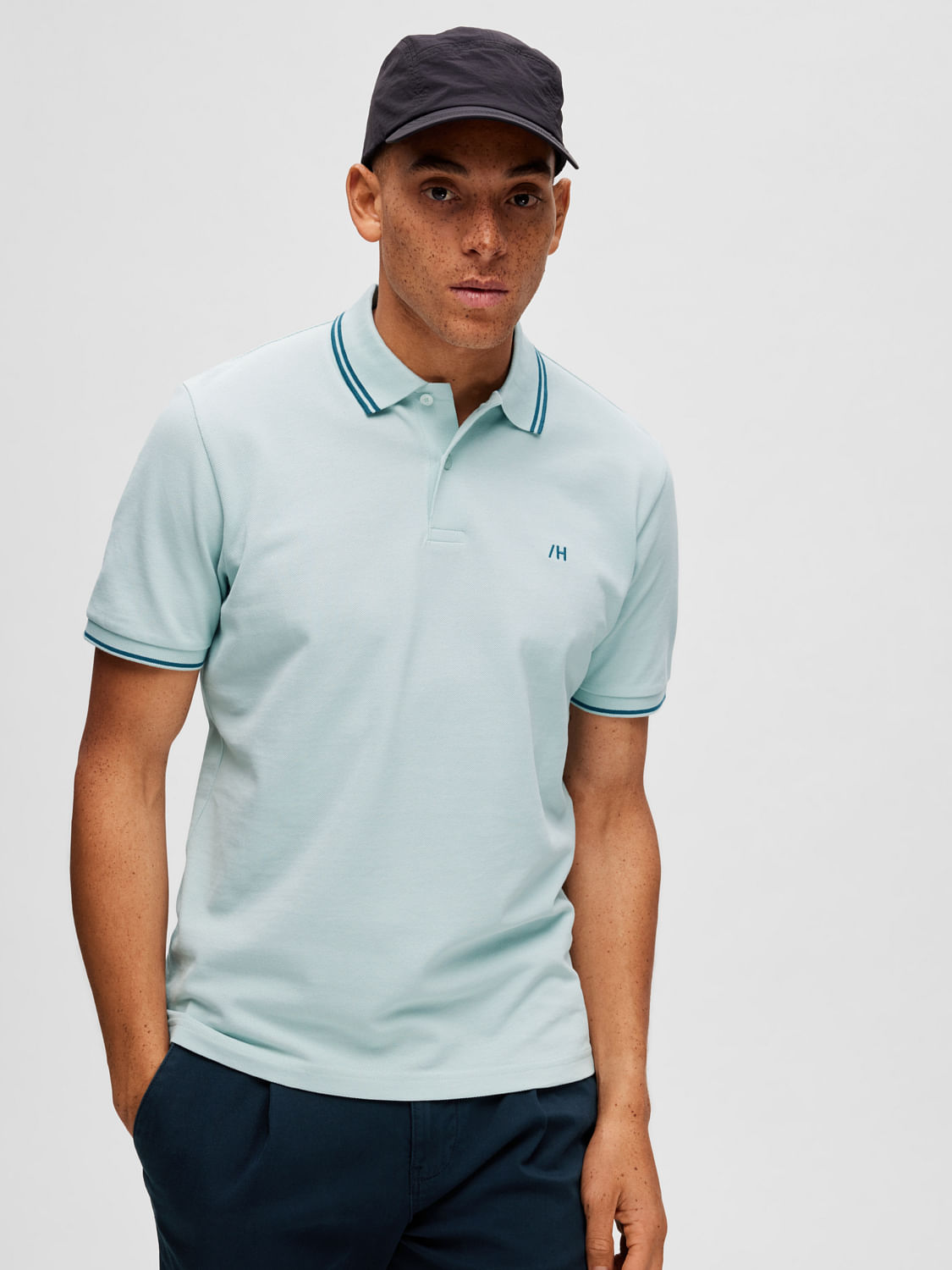 Blue Organic Cotton Polo T-shirt