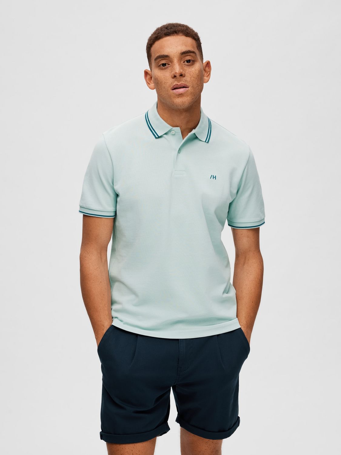 Blue Organic Cotton Polo T-shirt