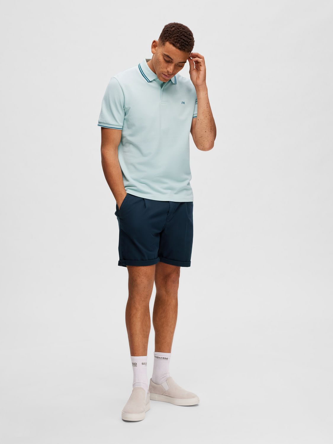 Blue Organic Cotton Polo T-shirt