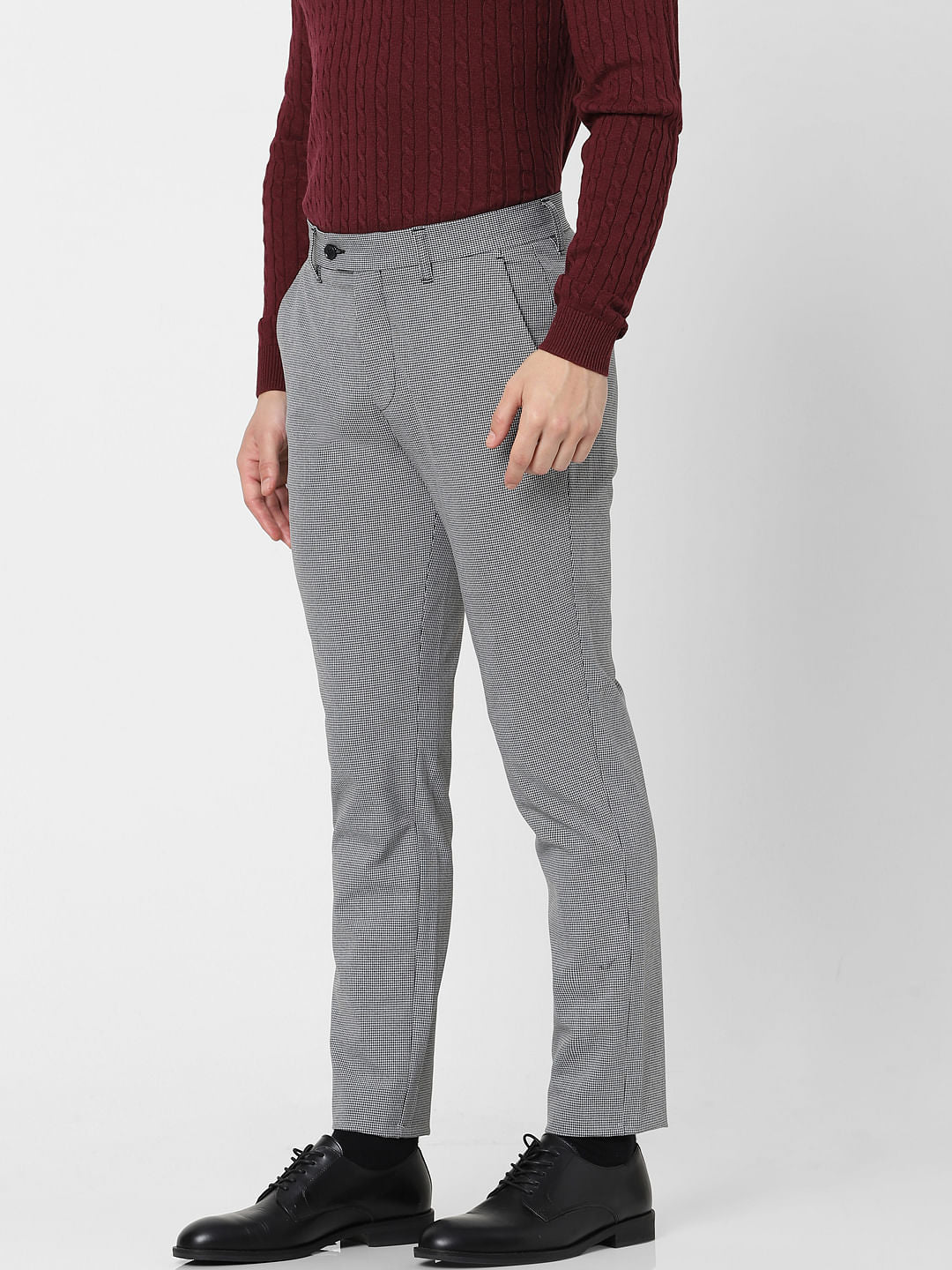 Light Grey Solid Trousers