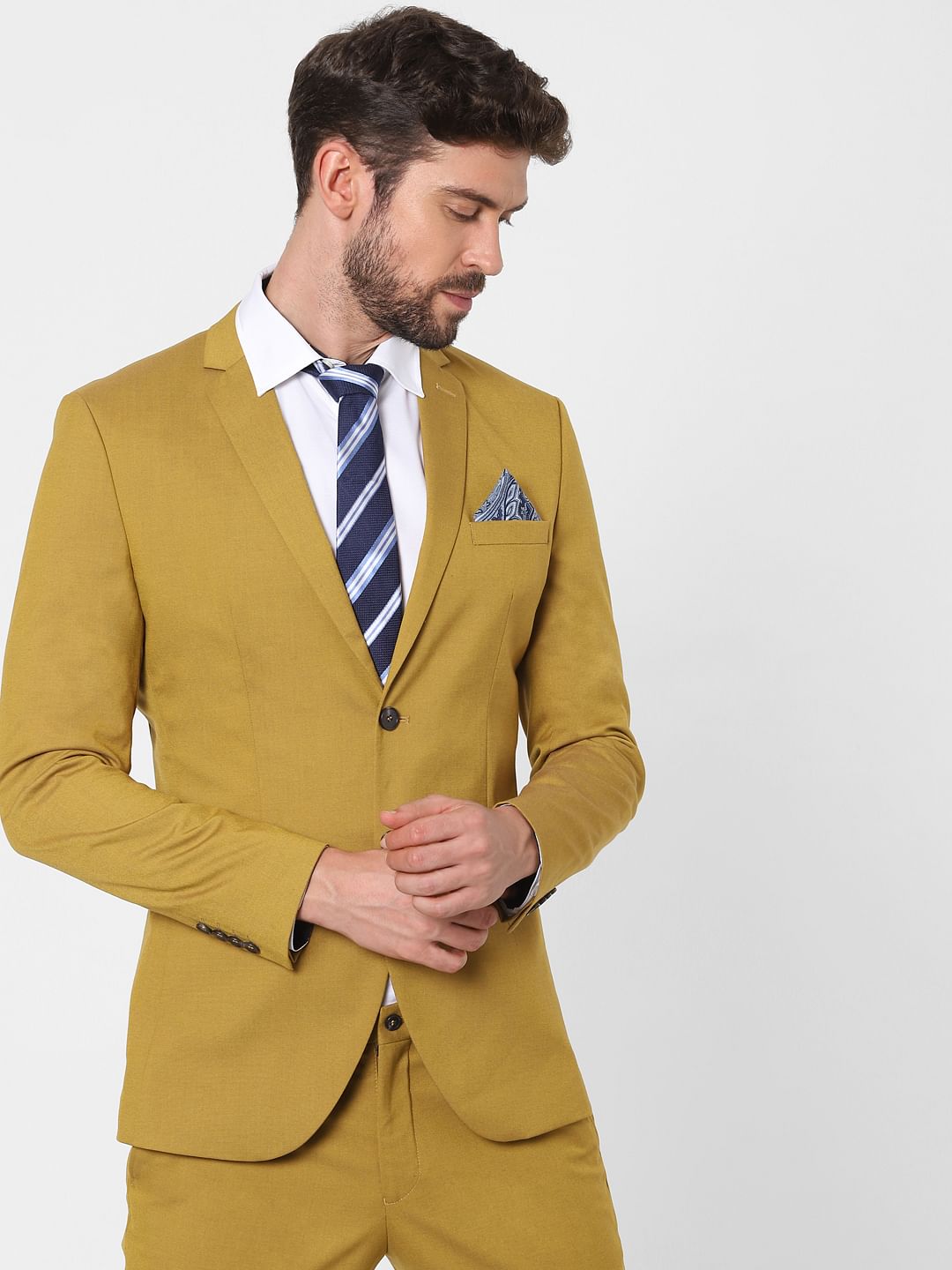 Mustard Slim Fit Suit Blazer