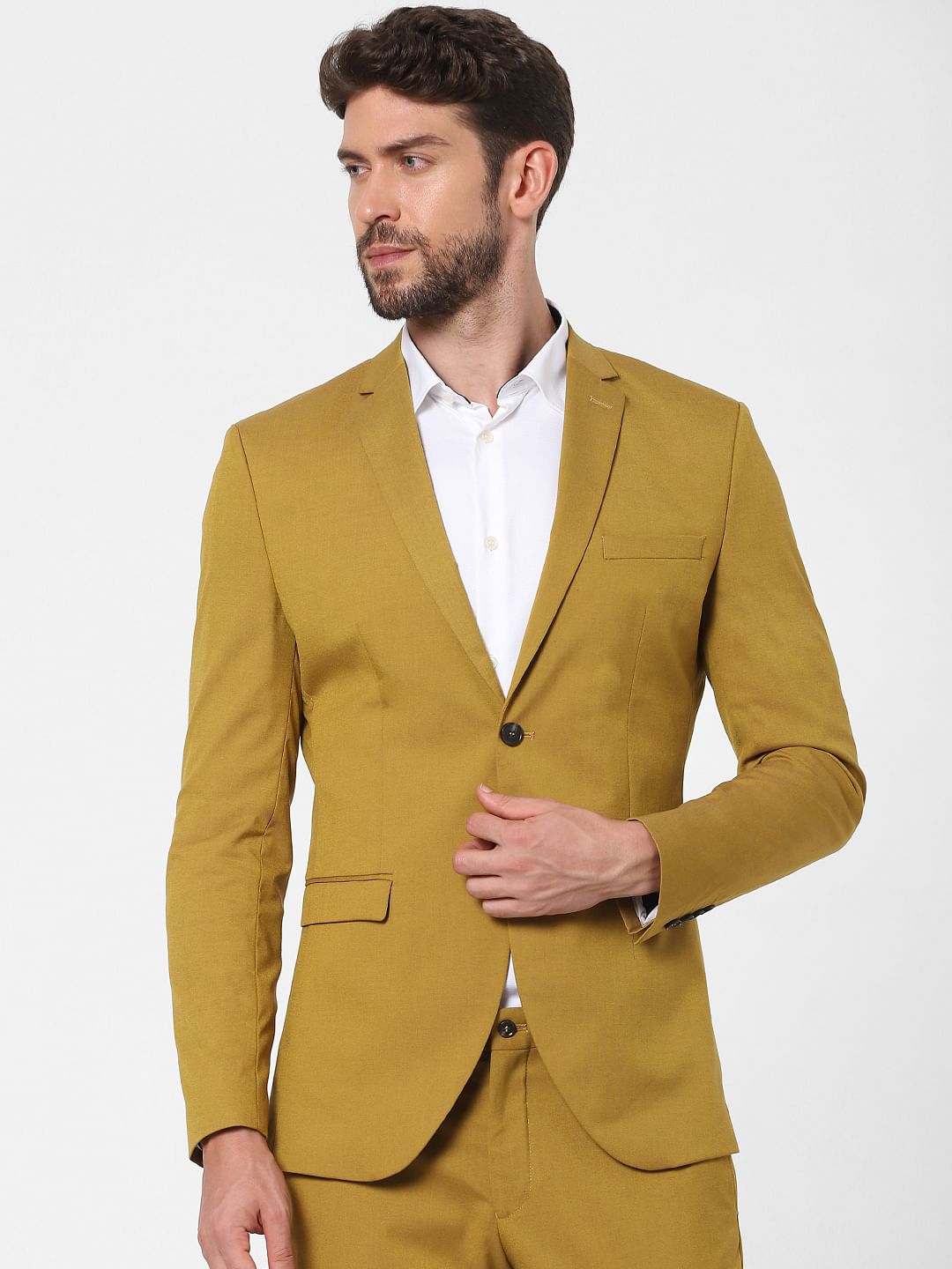 Mustard Slim Fit Suit Blazer