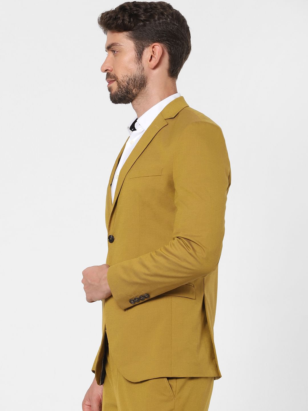 Mustard Slim Fit Suit Blazer