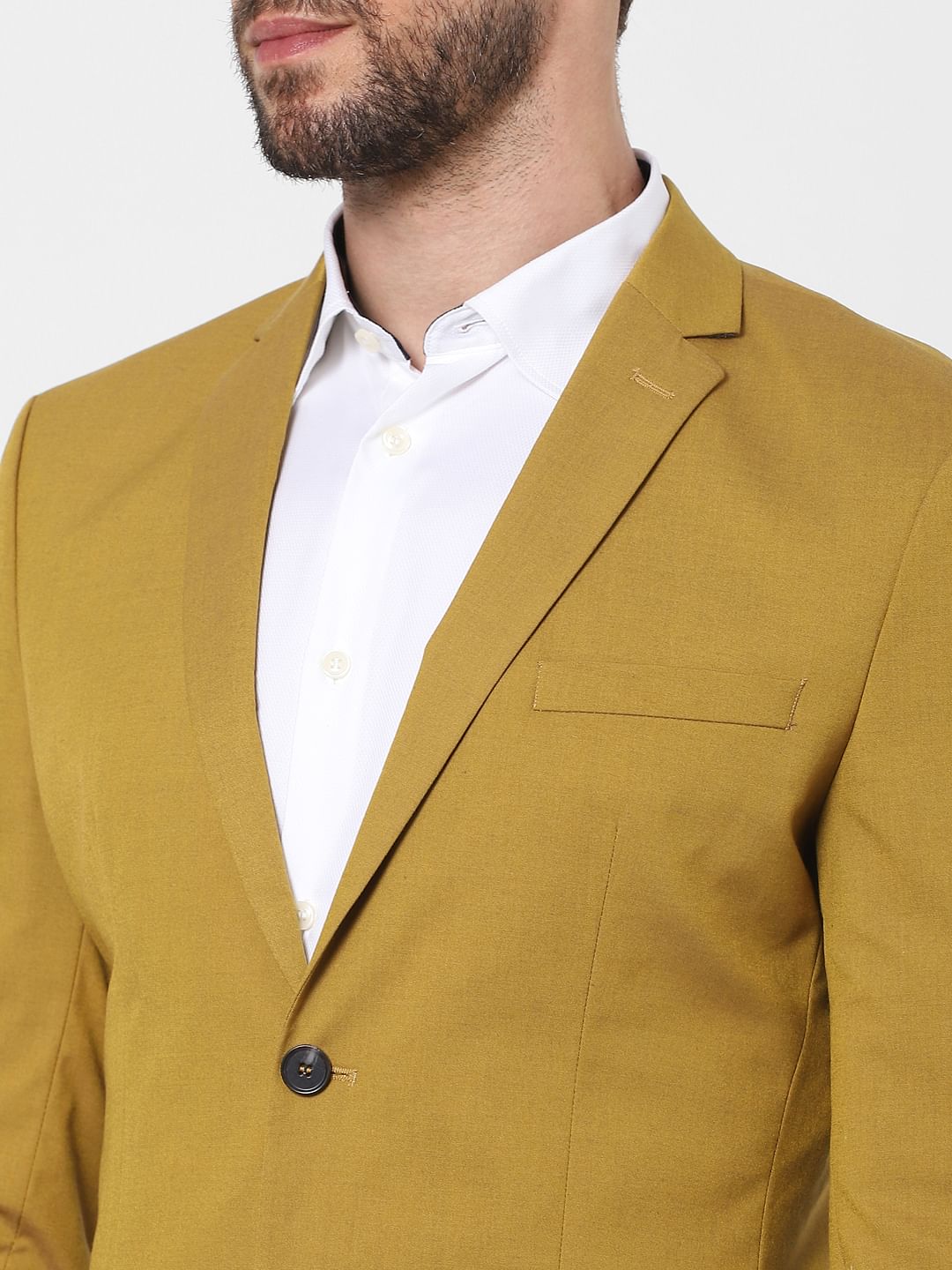 Mustard Slim Fit Suit Blazer