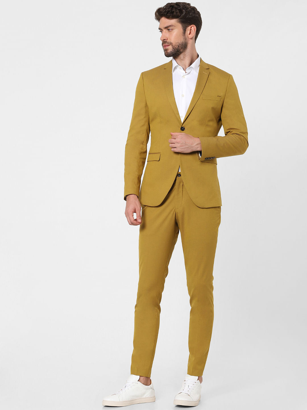 Mustard Slim Fit Suit Blazer