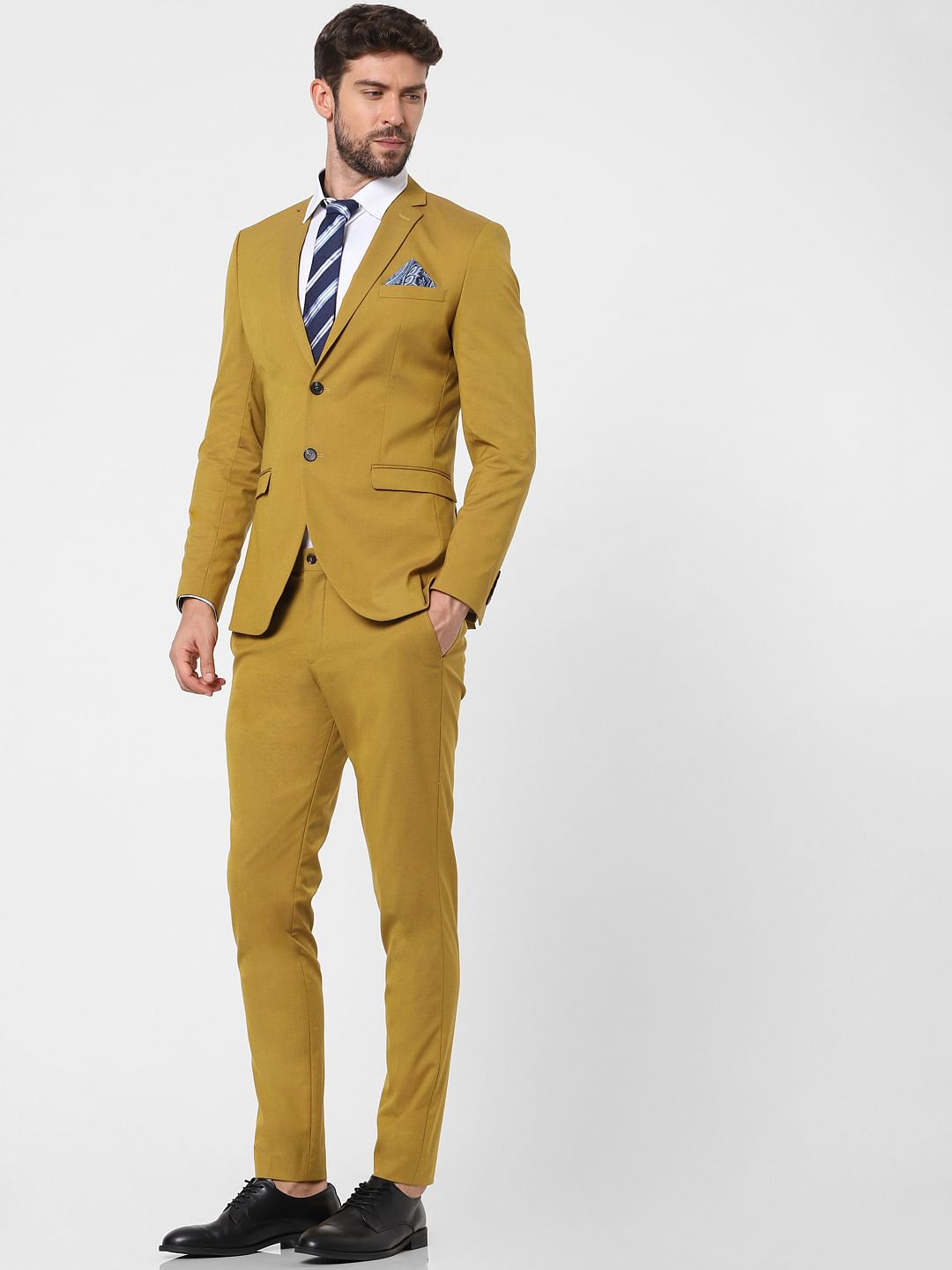 Mustard Slim Fit Suit Trousers
