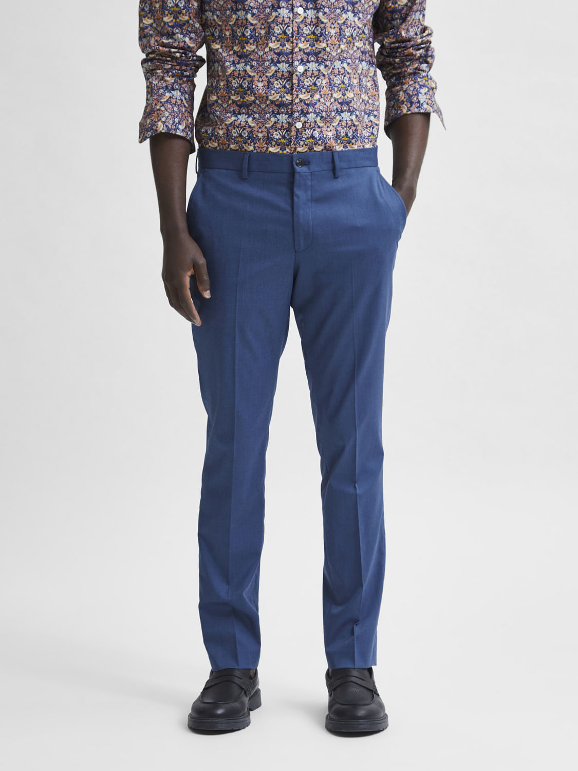 Blue Slim Fit Suit Trousers