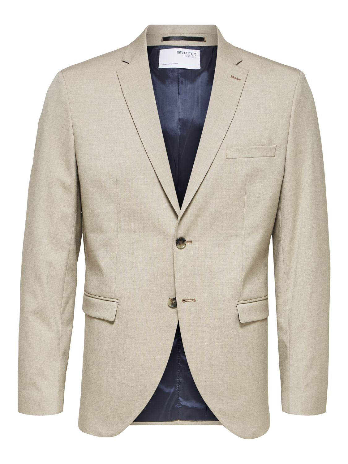 Beige Double Button Suit-Set Blazer