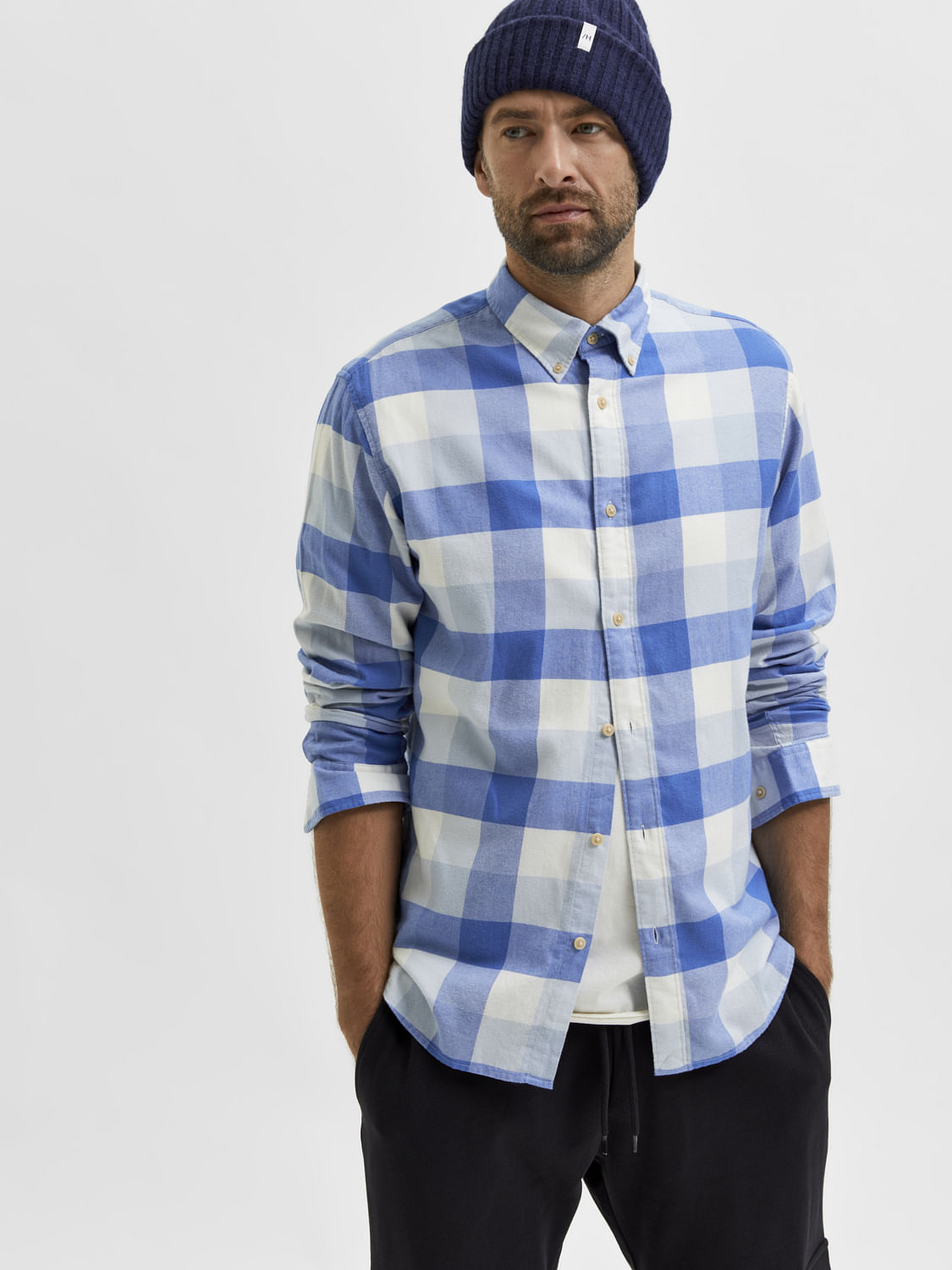 Blue Flannel Checked Full Sleeves Shirt