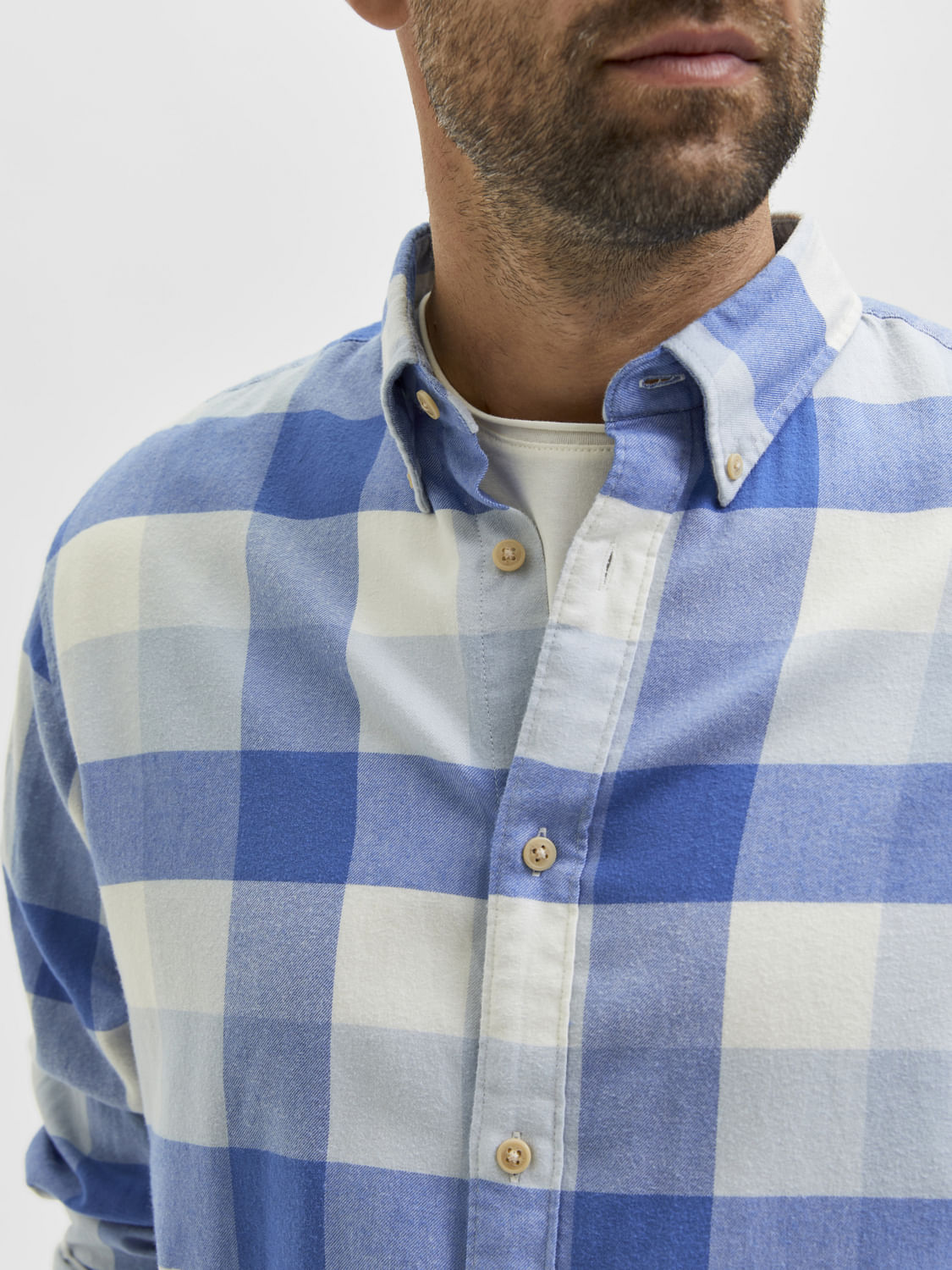 Blue Flannel Checked Full Sleeves Shirt