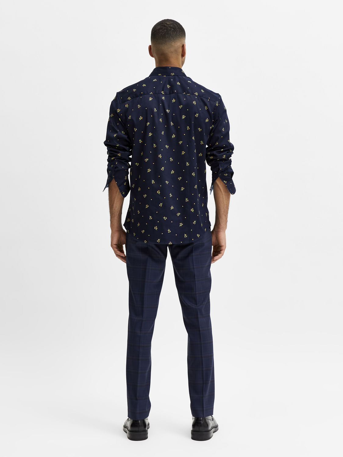 Blue Floral Full Sleevess Shirt