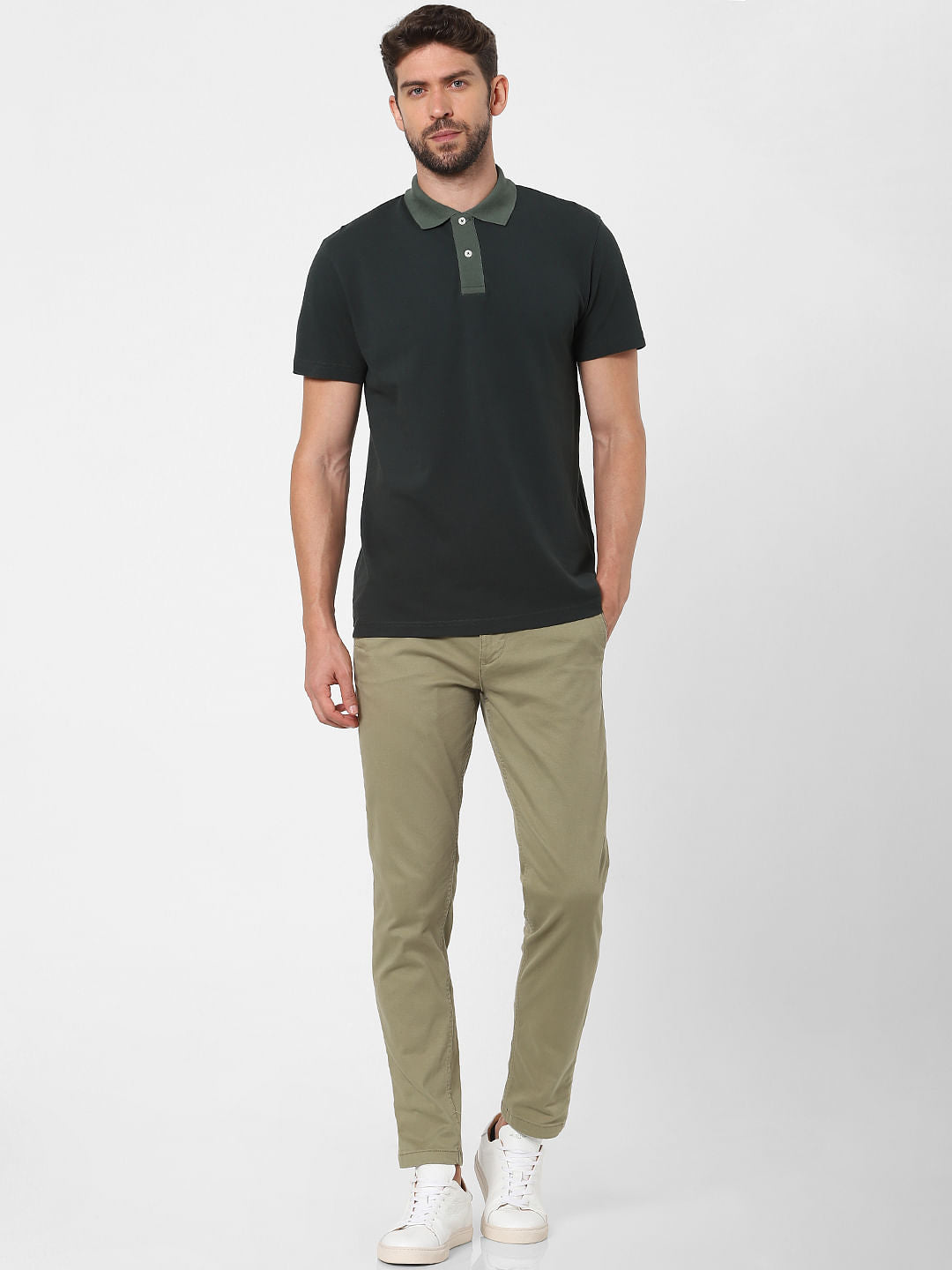 Green Organic Cotton Polo Neck T-Shirt