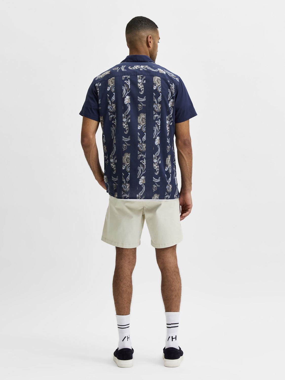 Blue Paisley Print Half Sleeves Shirt