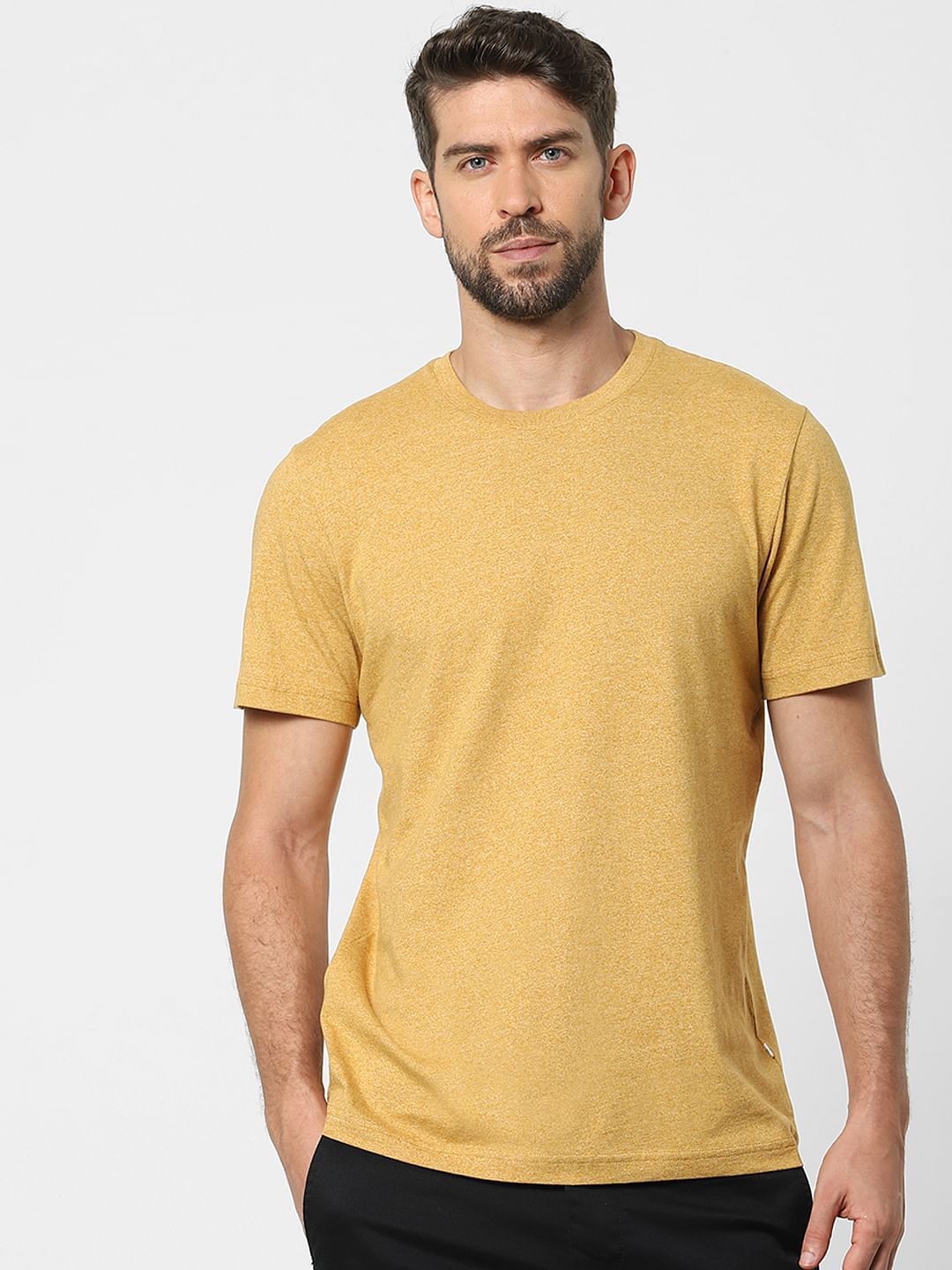Yellow Organic Cotton Crew Neck T-Shirt