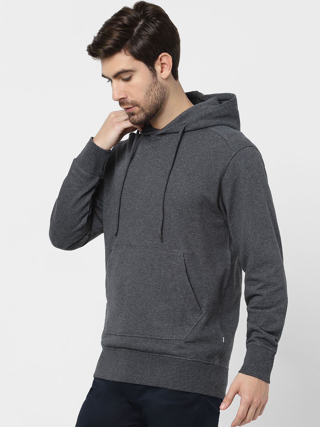 Grey Organic Cotton Hooded Sweatshirt