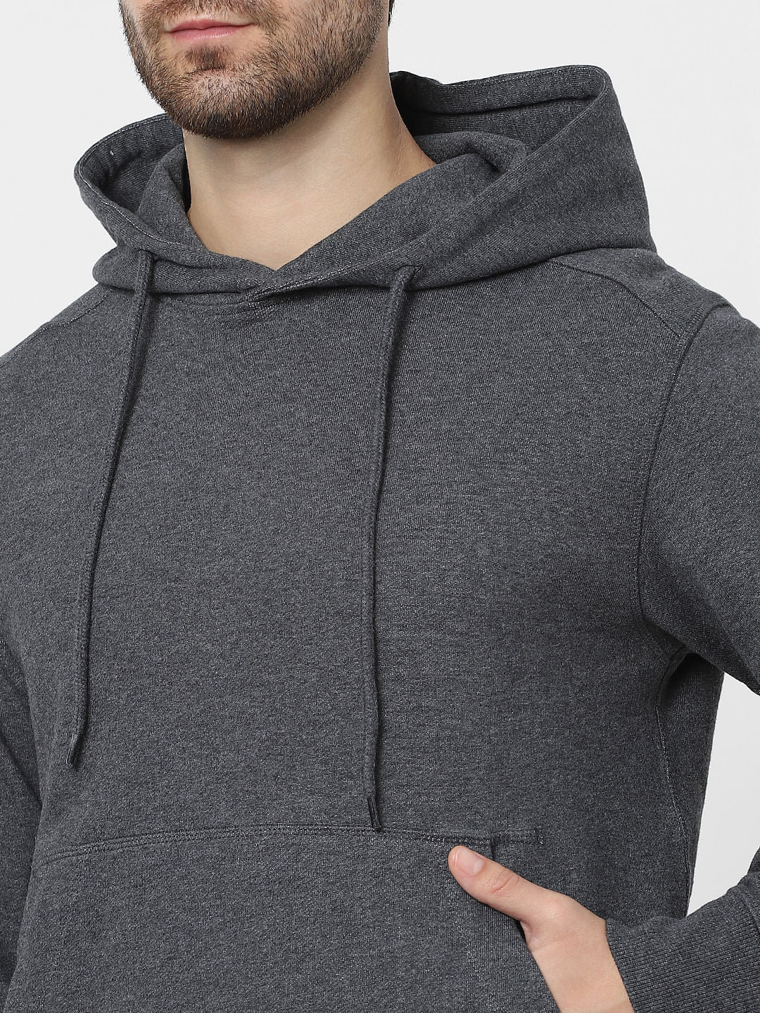 Grey Organic Cotton Hooded Sweatshirt