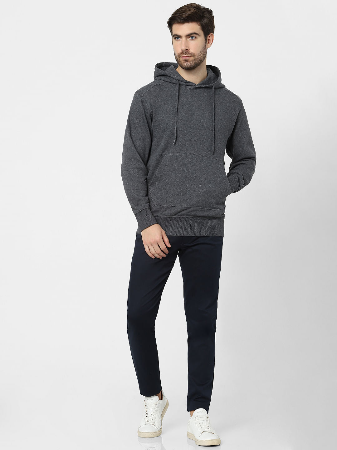 Grey Organic Cotton Hooded Sweatshirt