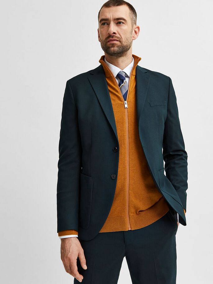 Brown Turtleneck Zip Up Cardigan