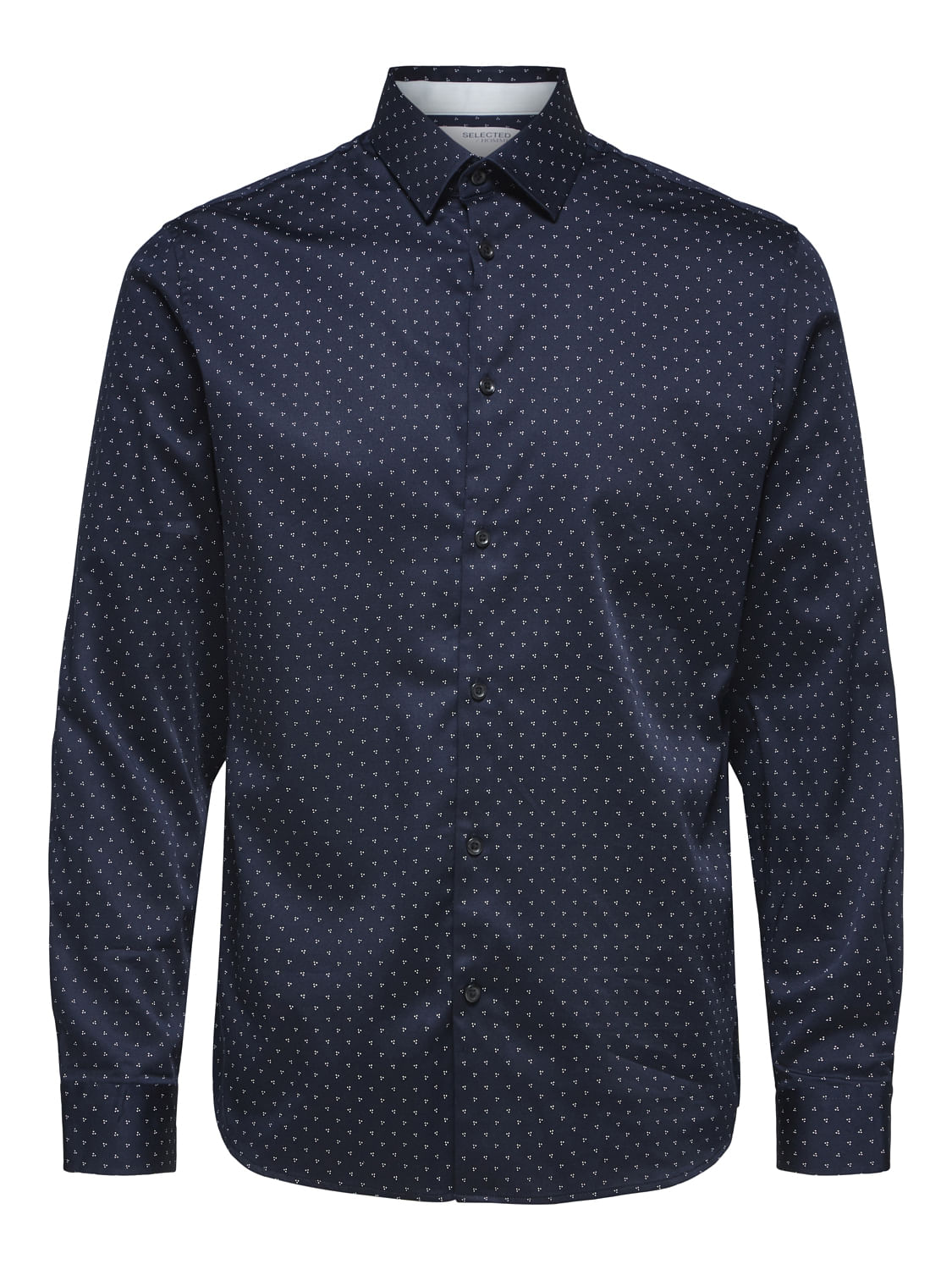 Navy Blue Printed Full Sleeves Shirt