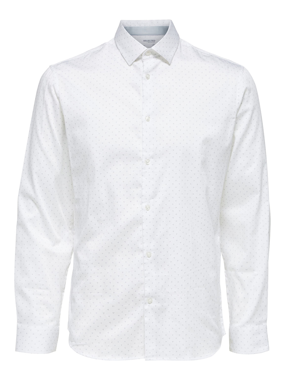 White Printed Full Sleeves Shirt