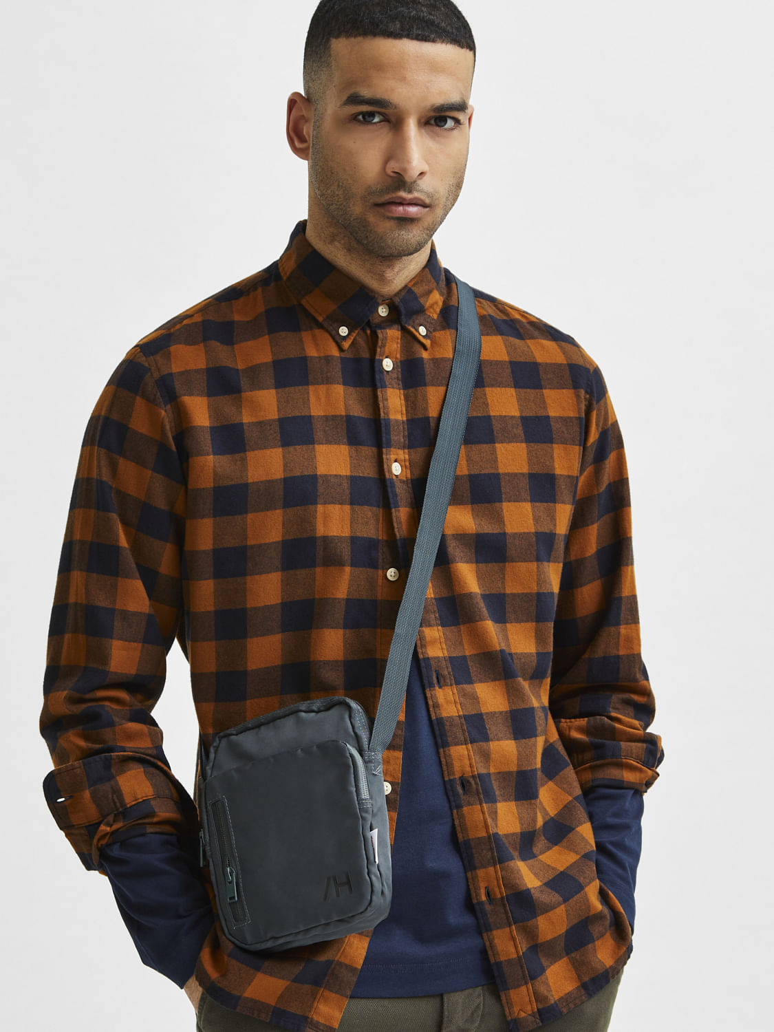 Brown Flannel Checked Full Sleeves Shirt