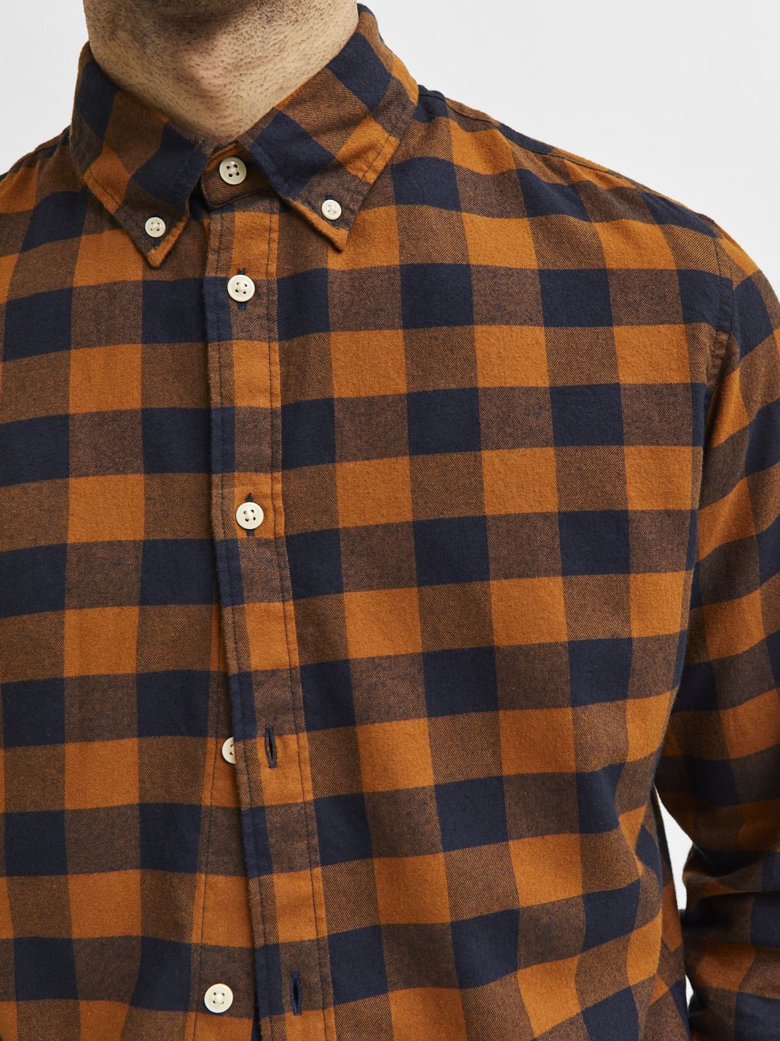 Brown Flannel Checked Full Sleeves Shirt