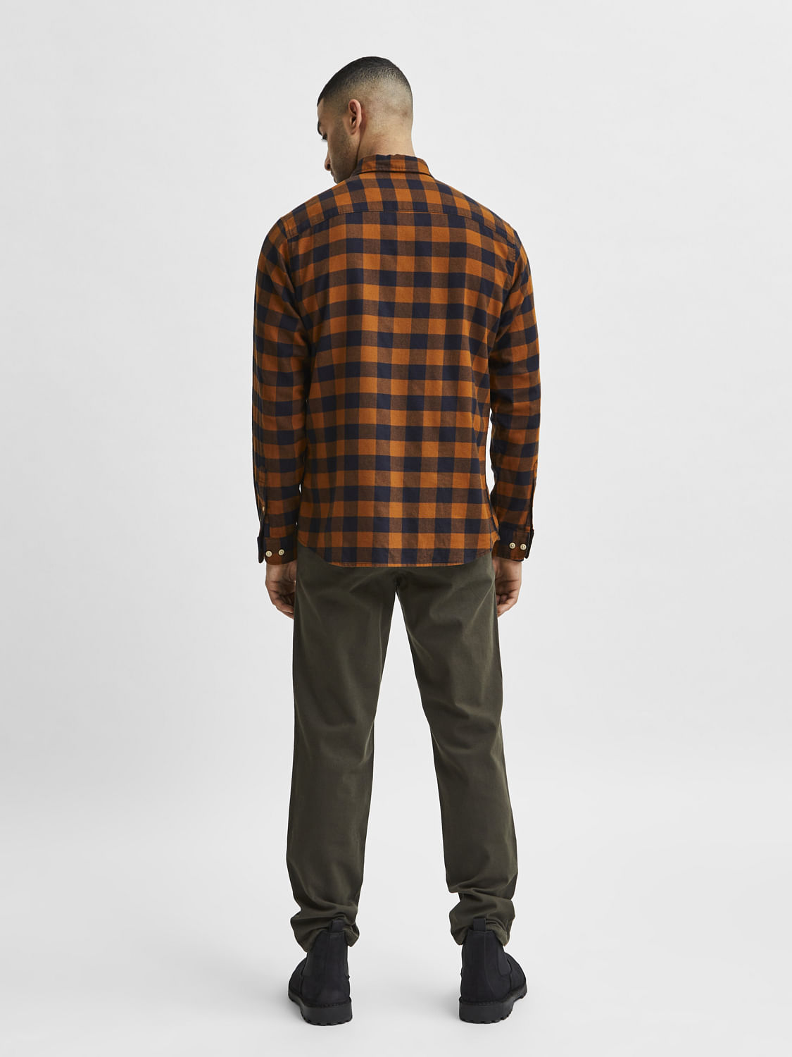 Brown Flannel Checked Full Sleeves Shirt