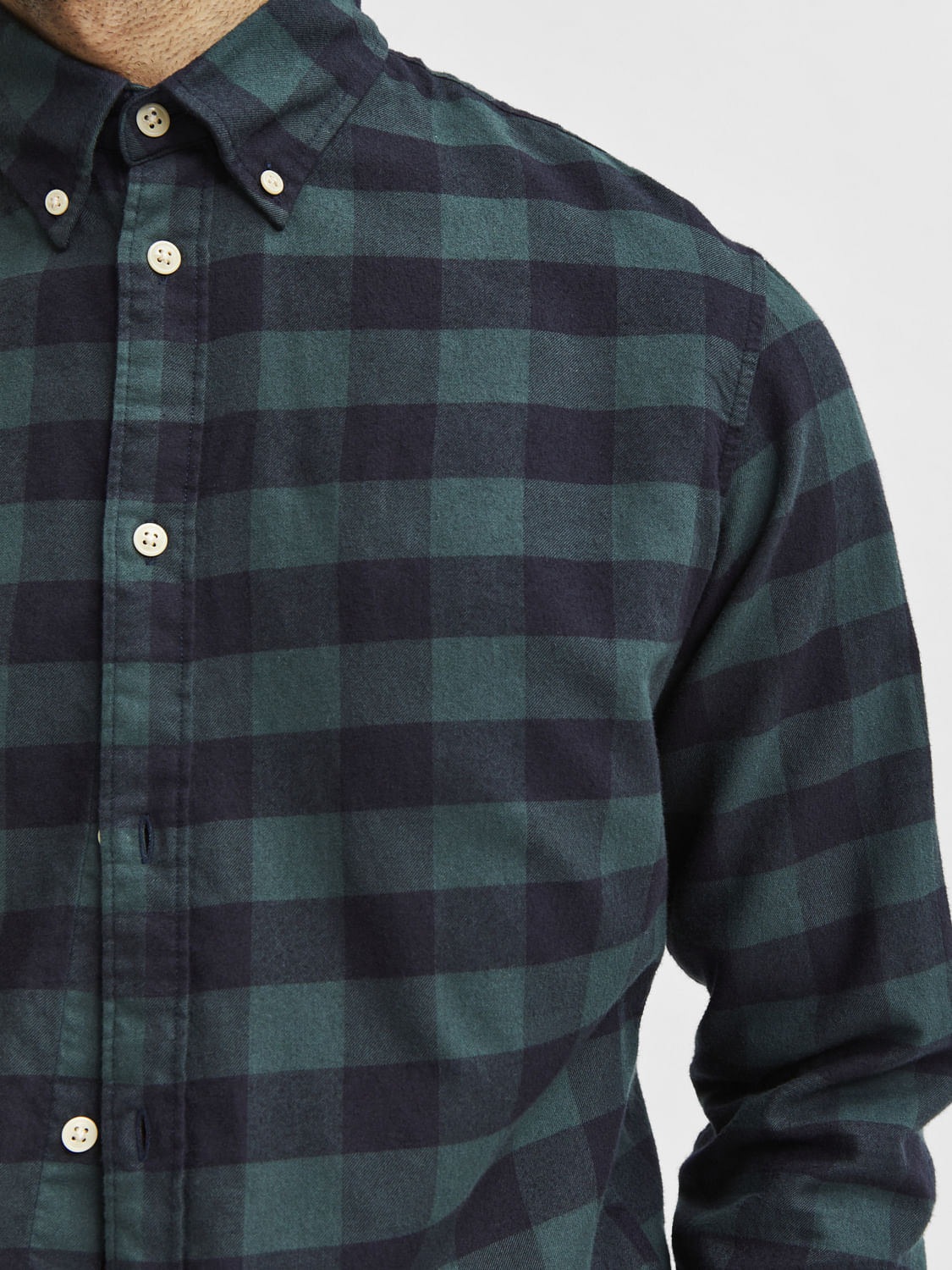 Green Flannel Checked Full Sleeves Shirt