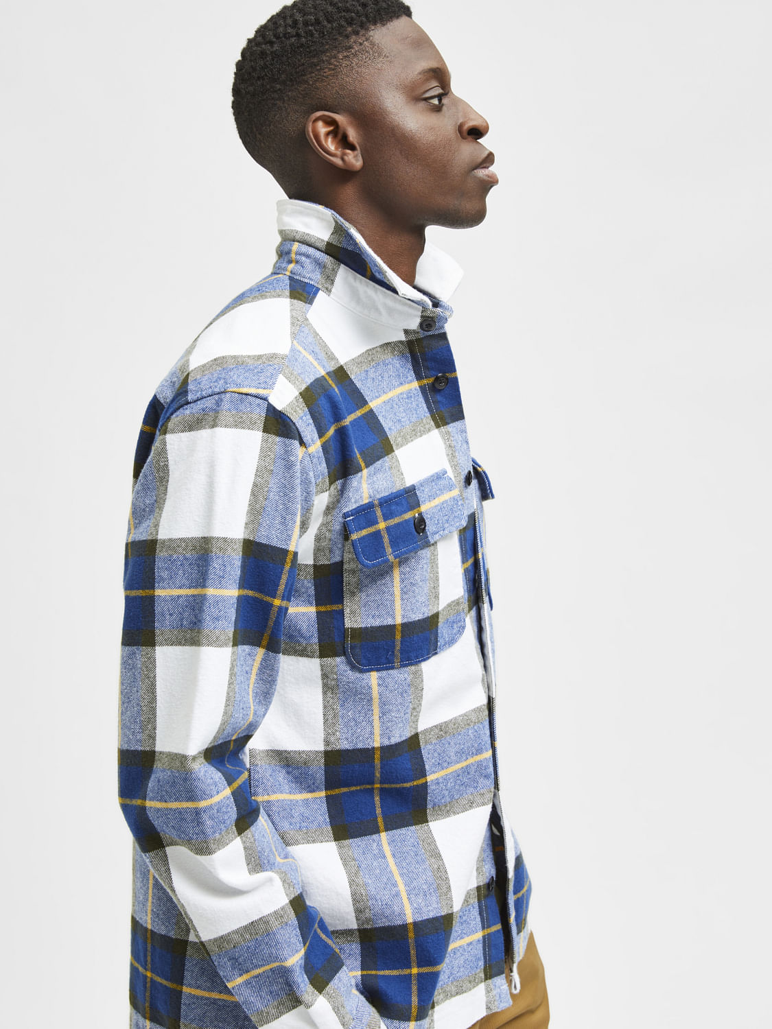 Blue & White Checks Overshirt