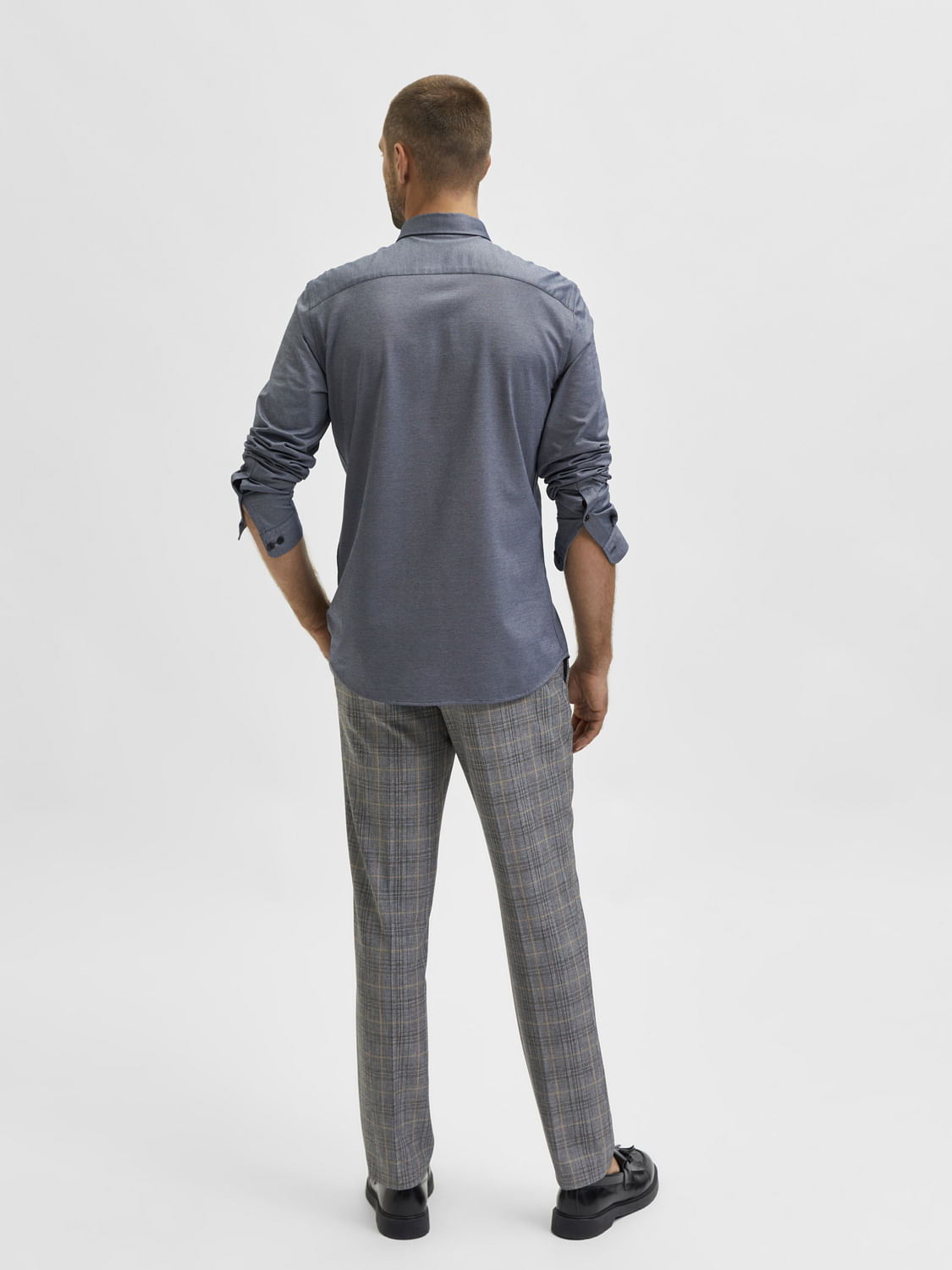 Blue Button Down Full Sleeves Shirt