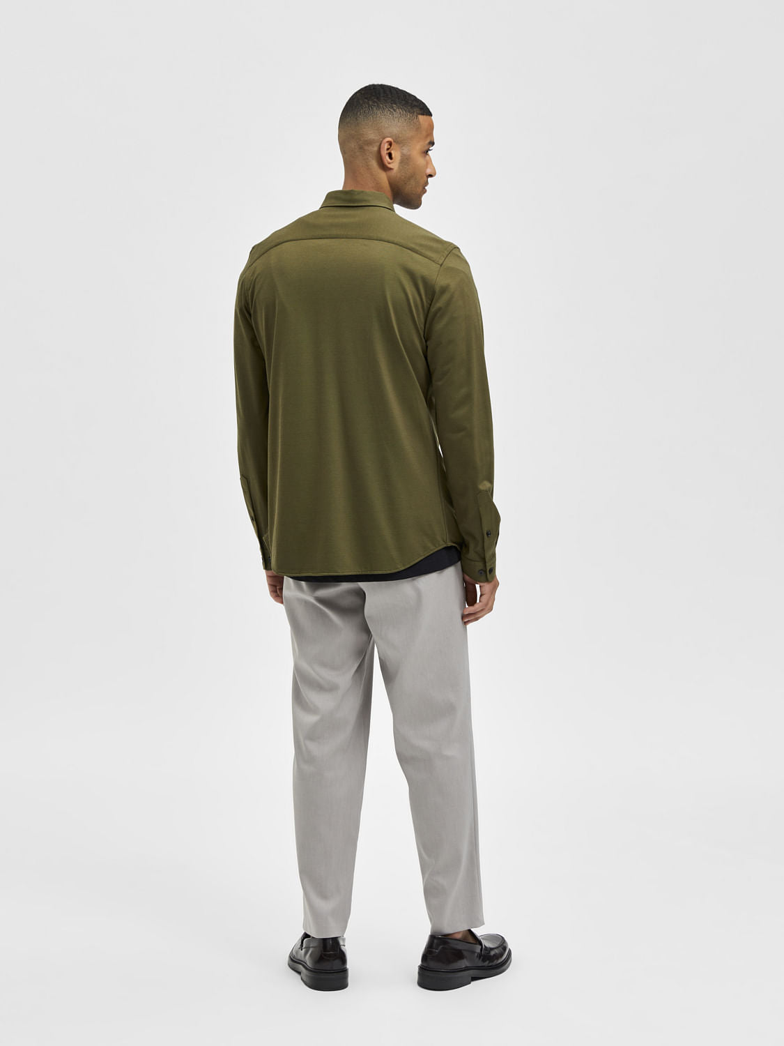 Green Button Down Full Sleeves Shirt