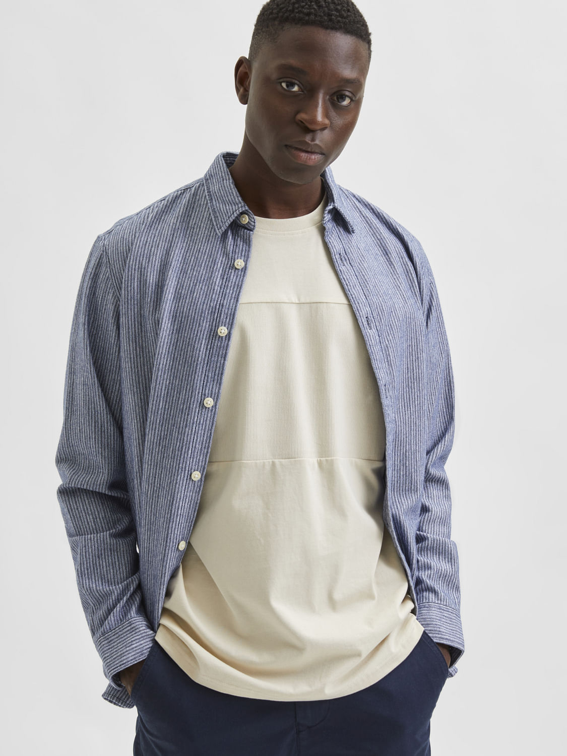 Beige Organic Cotton Crew Neck T-Shirt